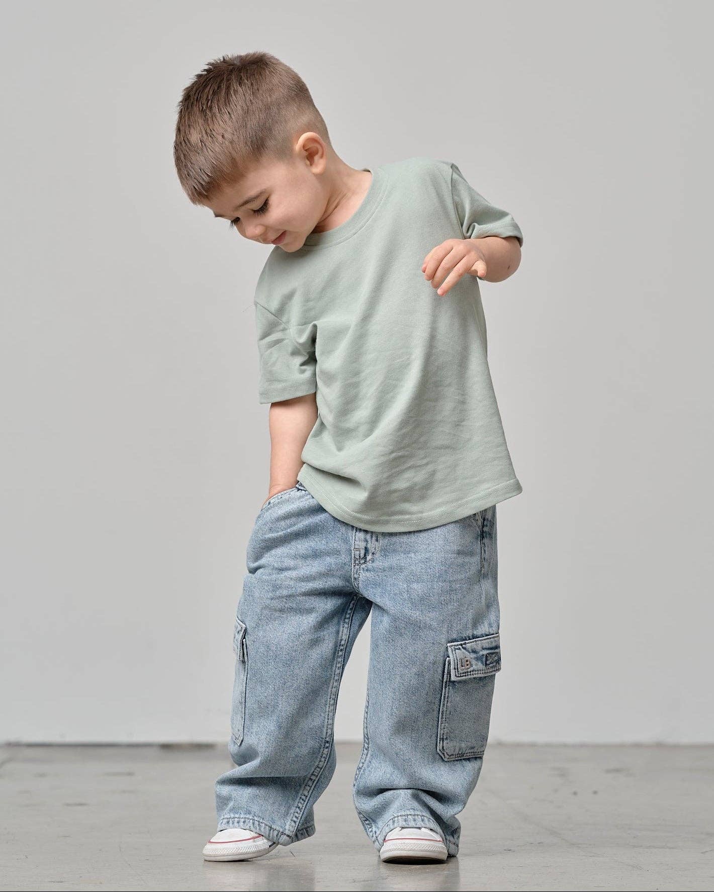 Swoop Elevated Tee - Agave: 12-18M
