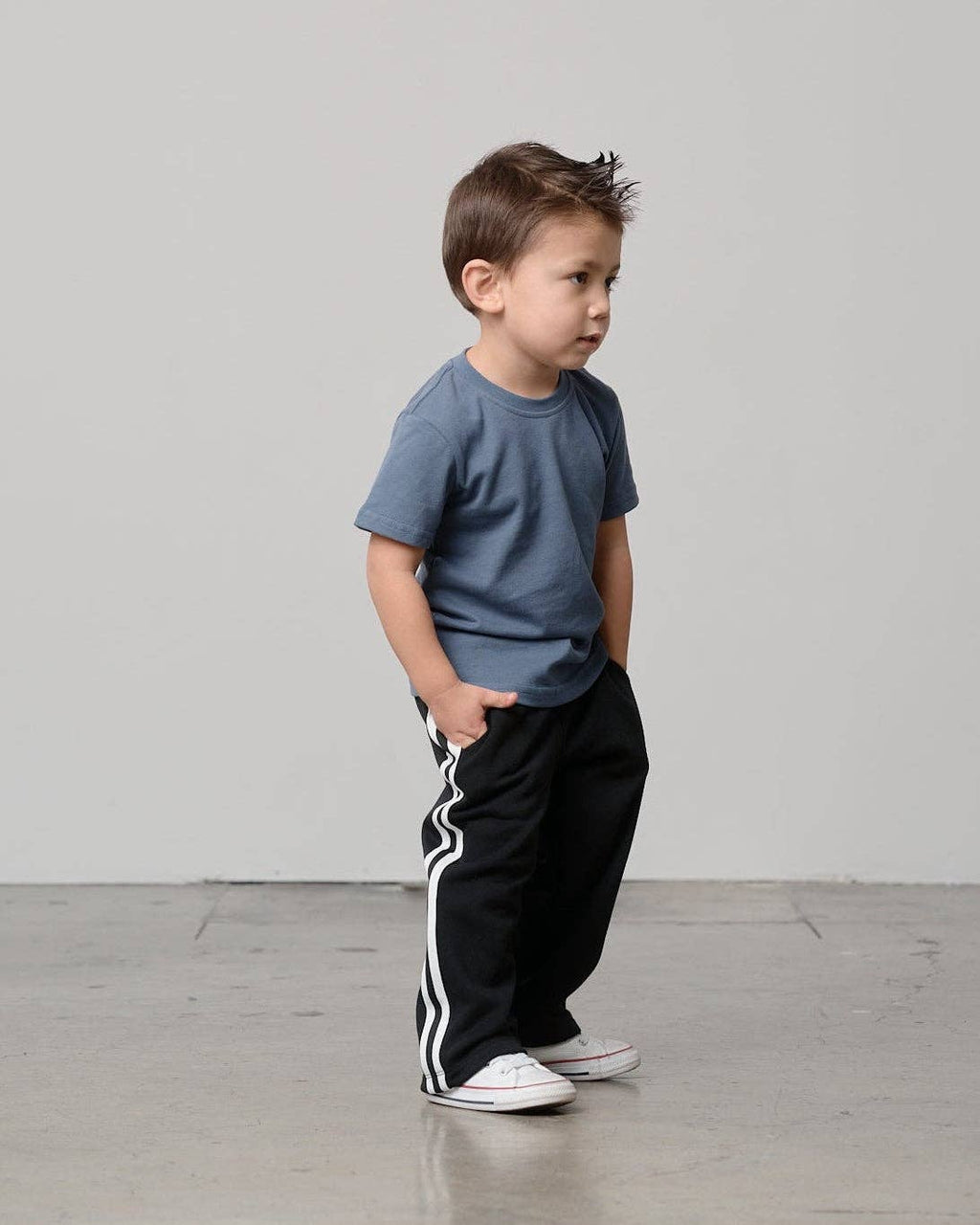 Swoop Elevated Tee - Worn Indigo: 12-18M