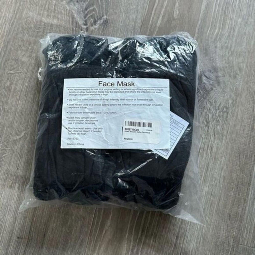 Hanes Black Face Masks - NEW in Package 50 masks