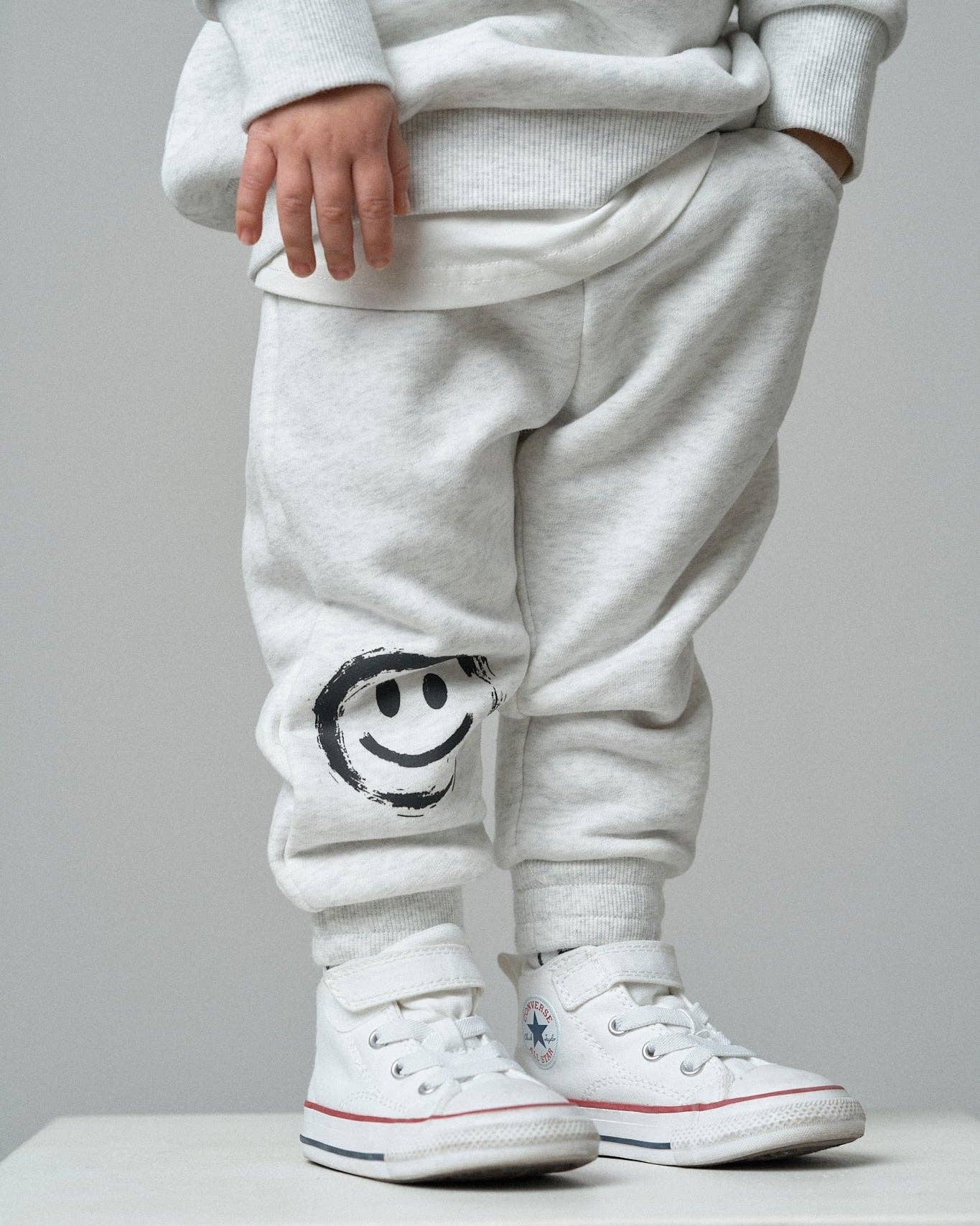 Happy Day Elevated Sweatpant - Light Heather Grey: 12-18M
