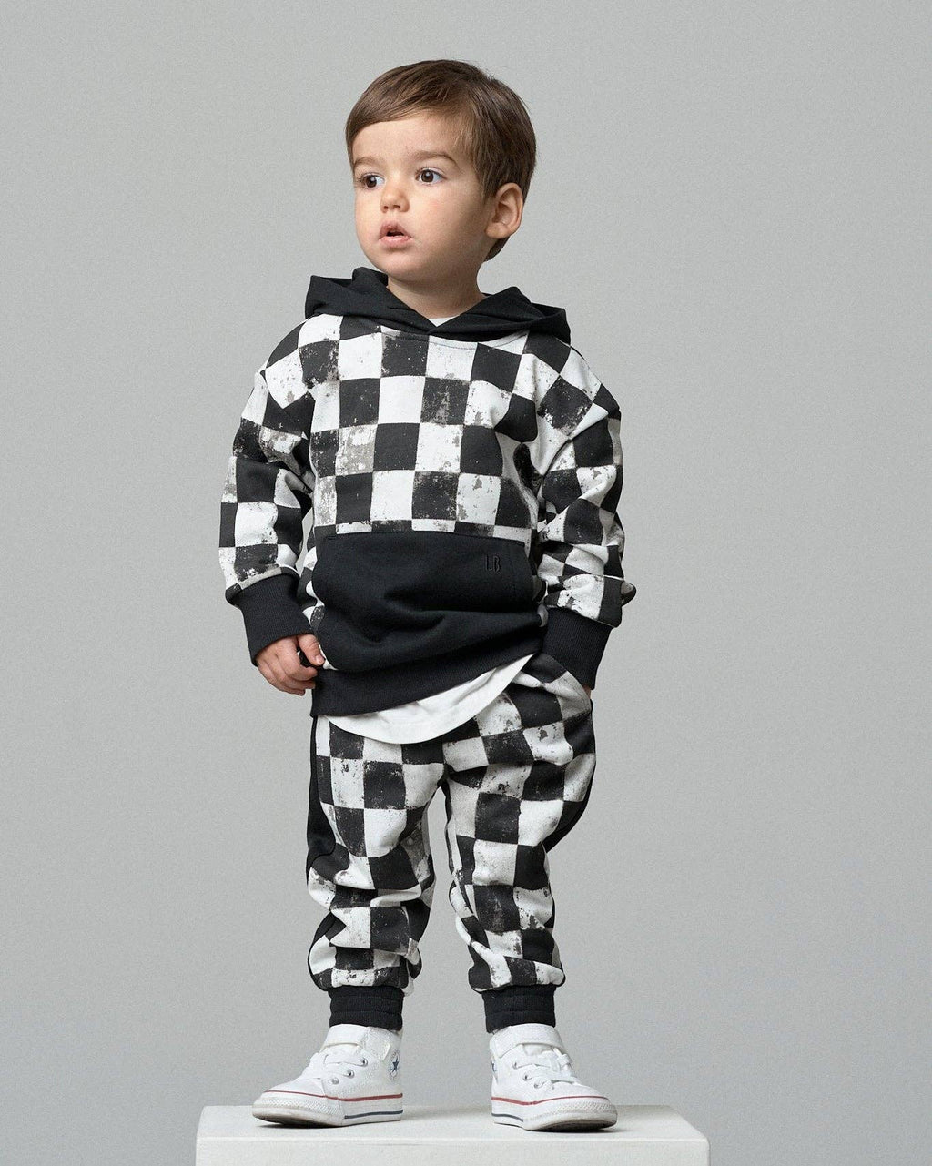 Checkered Sweatpant - Black: 12-18M