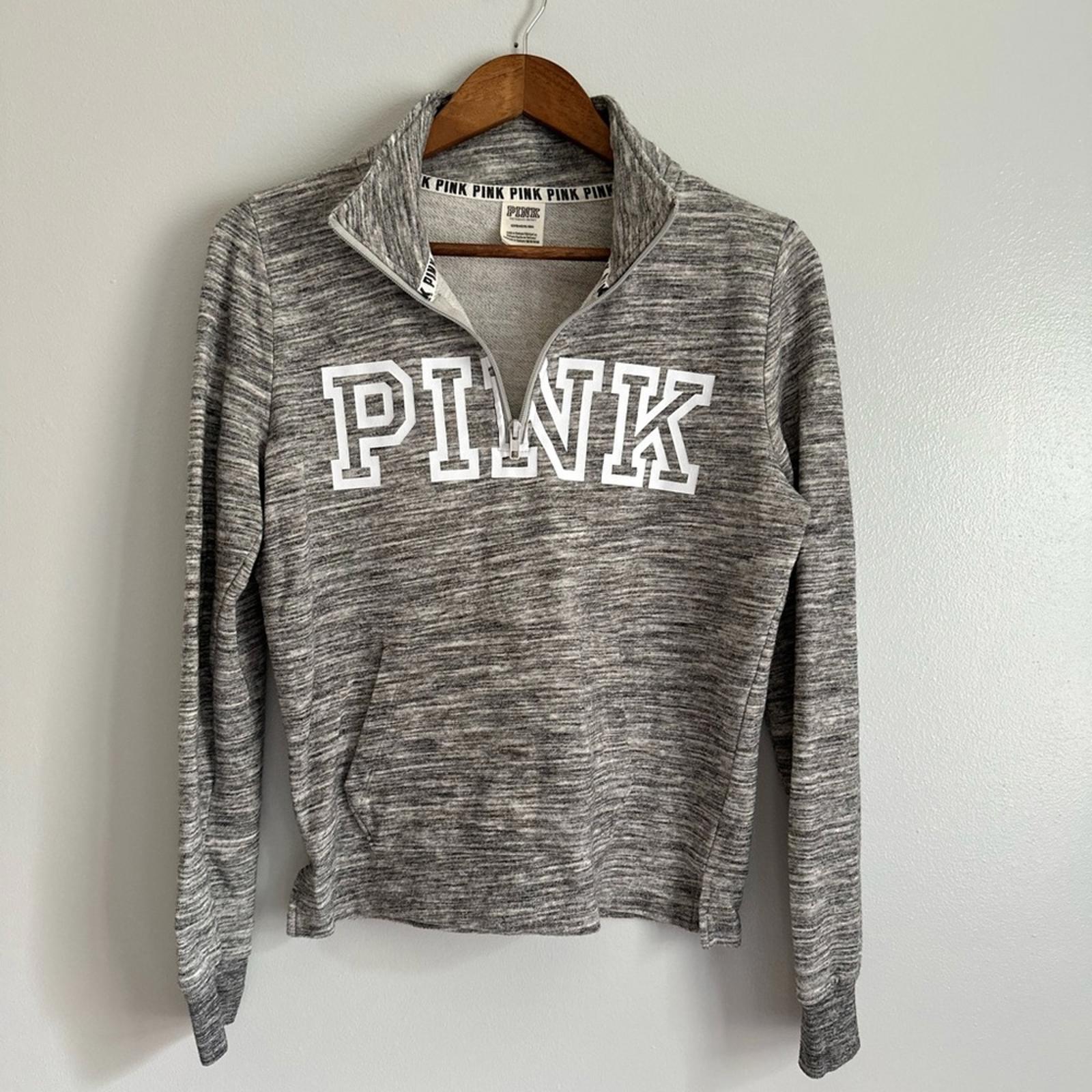 PINK Victoria's Secret Gray Women's Quarter-Zip Top