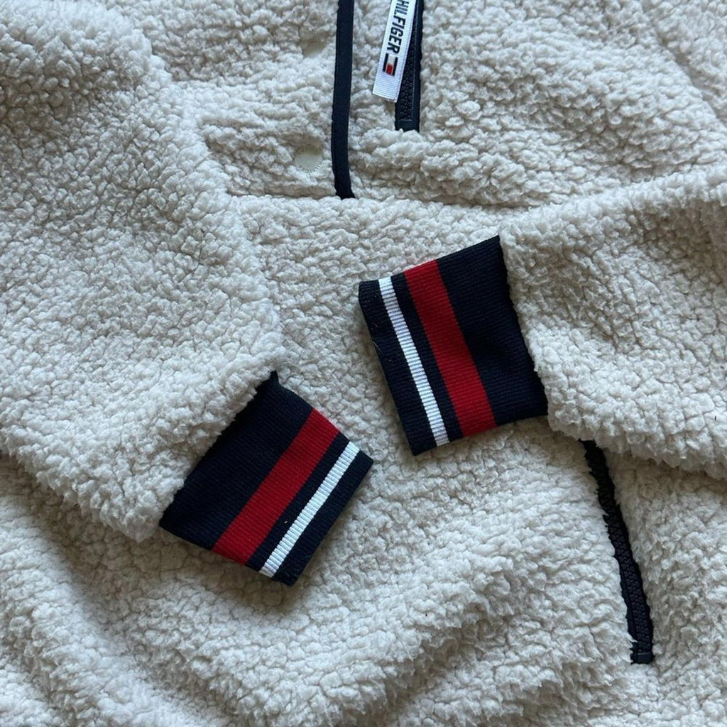 Tommy Hilfiger Women’s Sherpa Half Zip Kangaroo Pocket Size Small