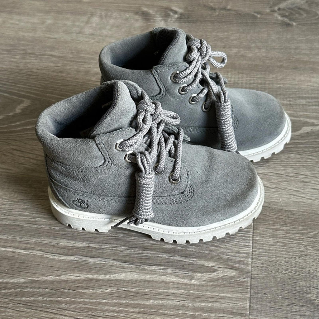 Timberland Kids Gray Ankle-High Boots with Rugged Sole Size 9