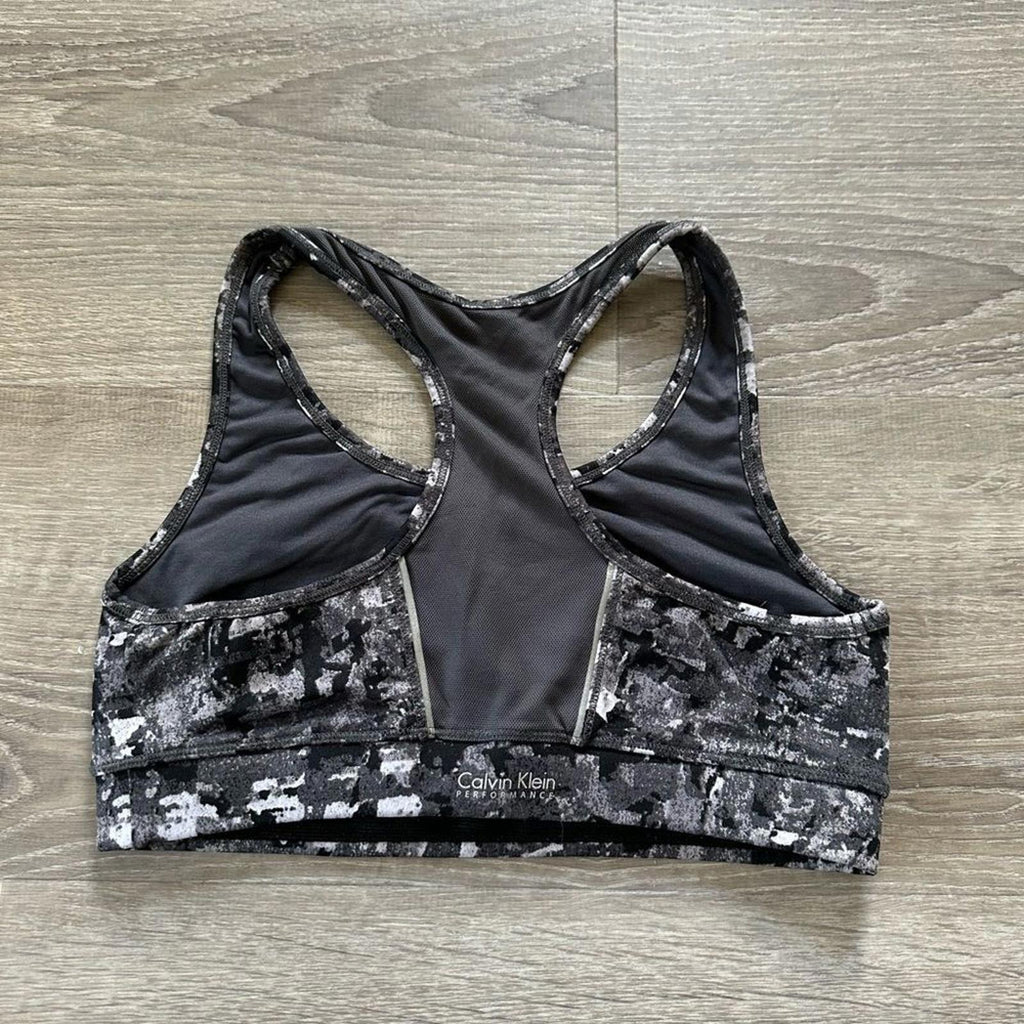 Calvin Klein Quick Dry Performance WireFree Splatter Sport Bra Small
