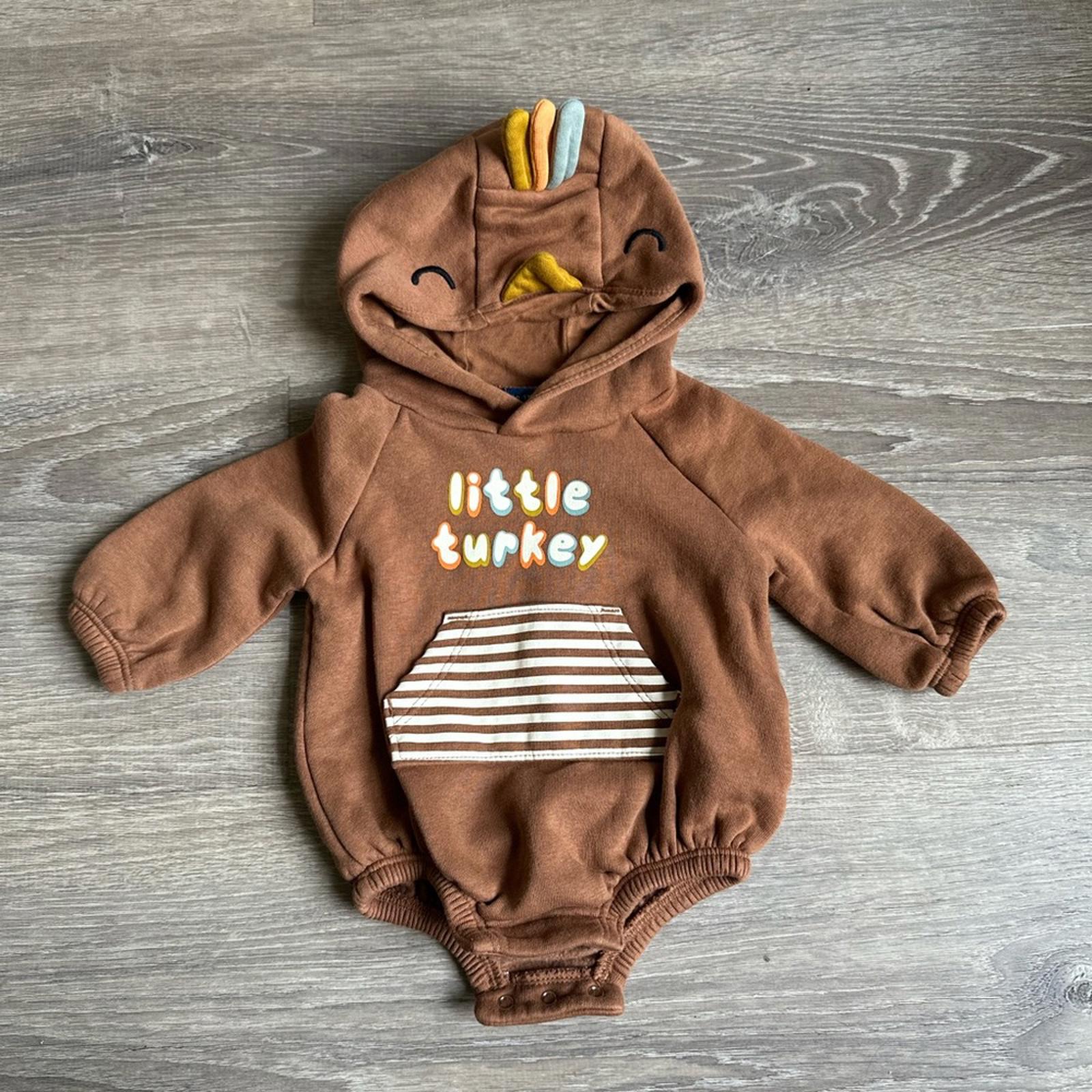 Old Navy Brown Little Turkey Bodysuit Unisex Size 0-3 Month