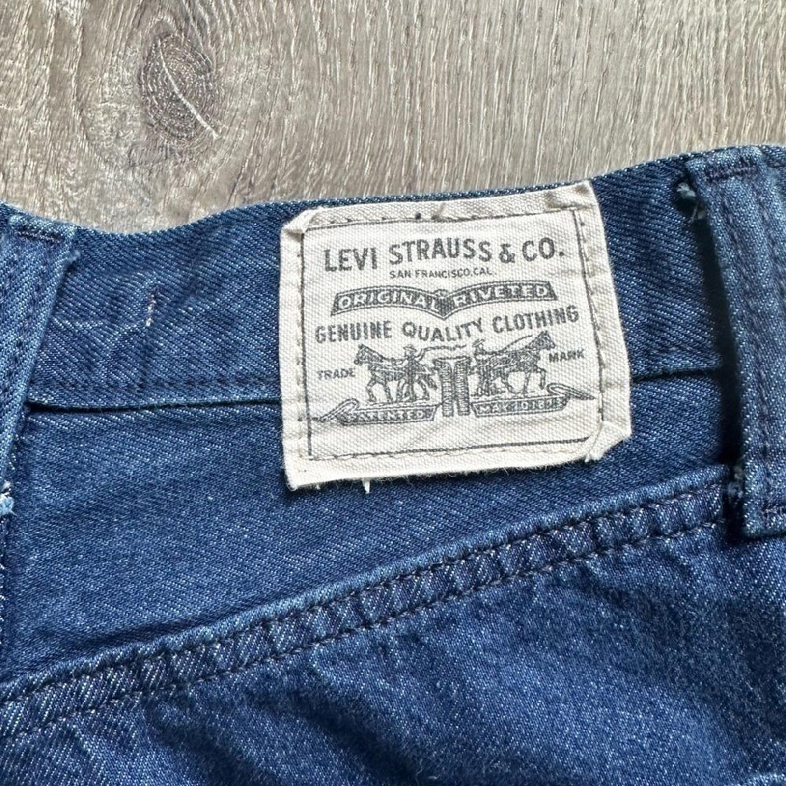 Levi’s Wellthread Vintage 70s High Slim Straight White Label BIG E Jeans Size 23