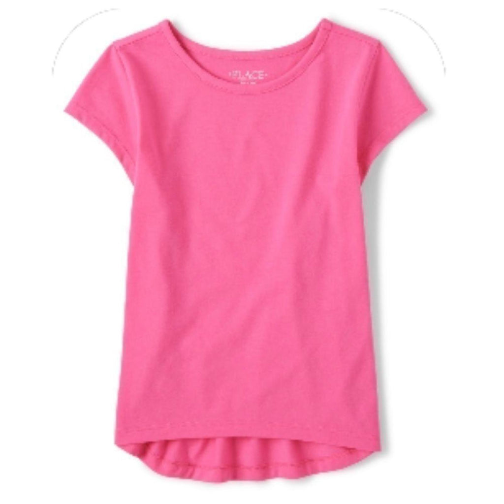 Children’s Place Girls High Low Basic Layering Tee French Rose Pink XXL 16