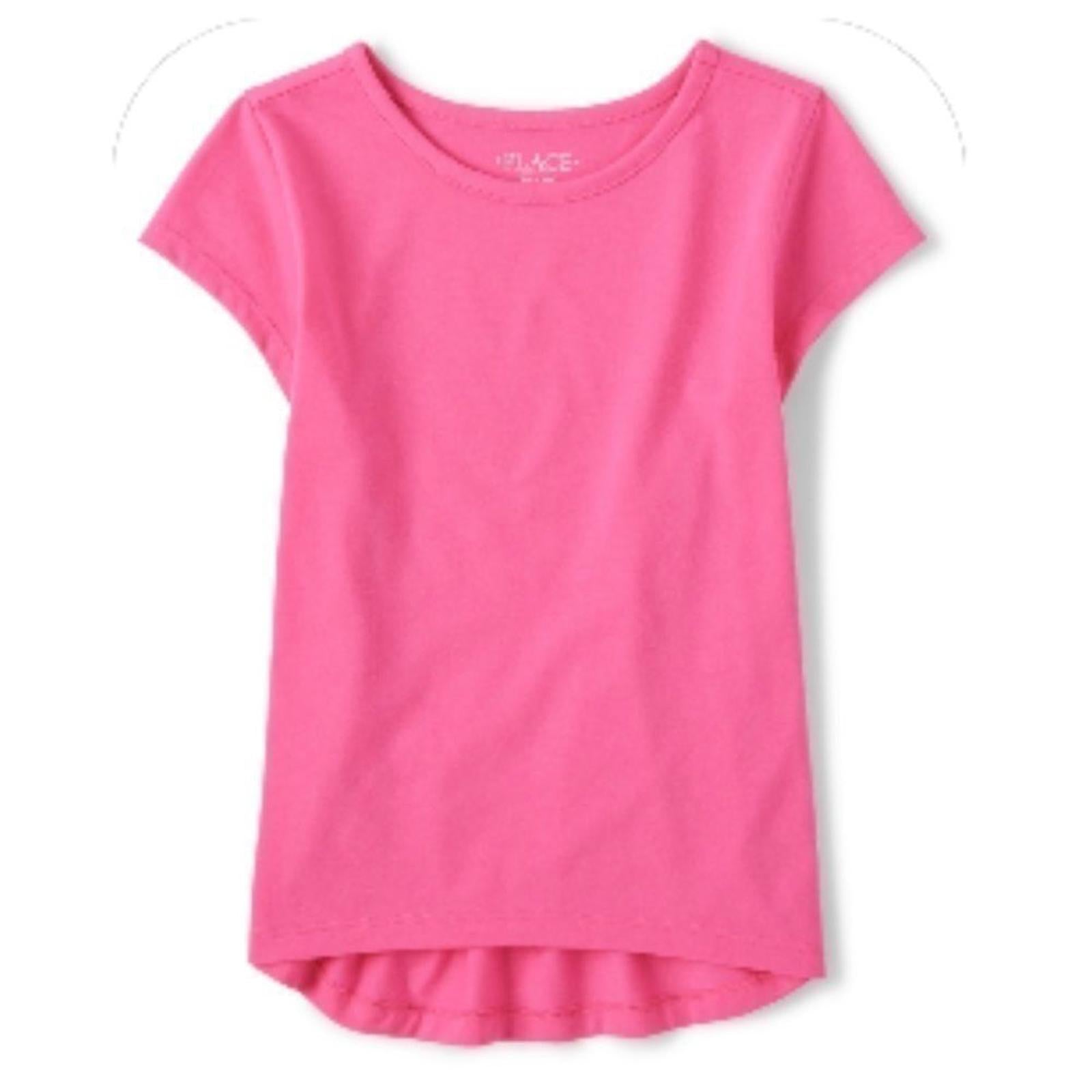 Children’s Place Girls High Low Basic Layering Tee French Rose Pink XXL 16
