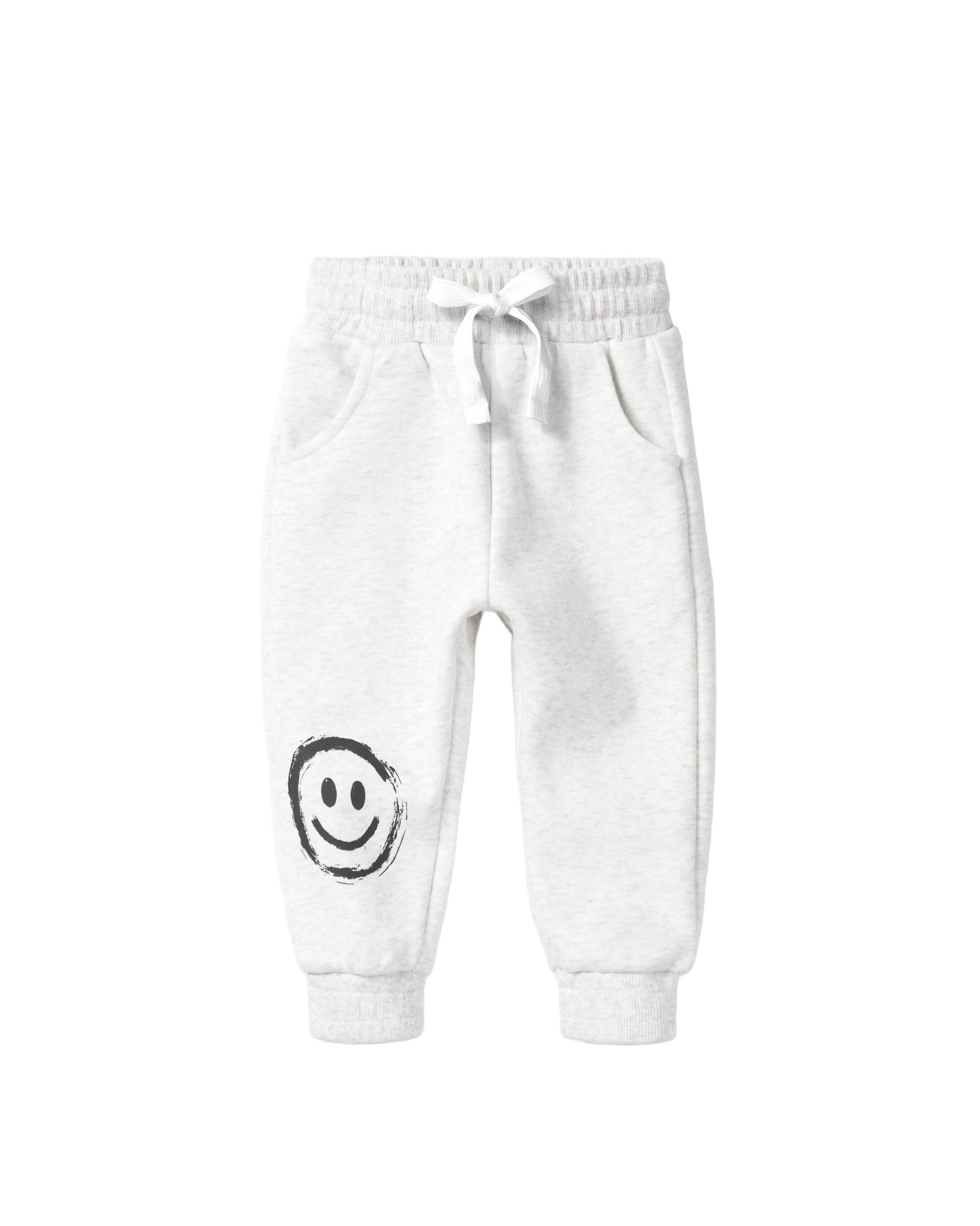 Happy Day Elevated Sweatpant - Light Heather Grey: 12-18M