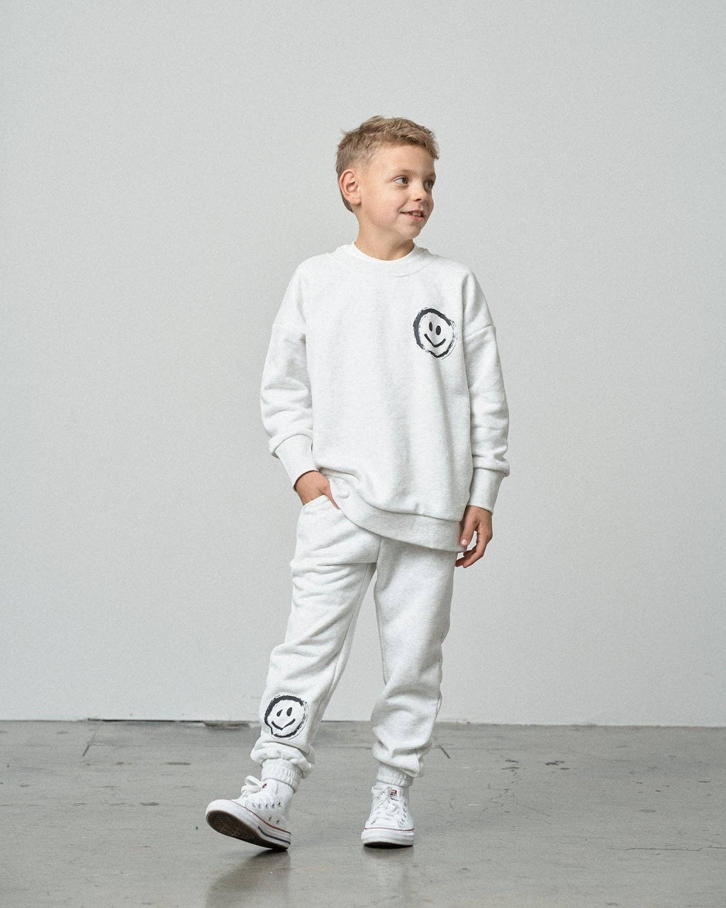 Happy Day Elevated Sweatpant - Light Heather Grey: 6-12M