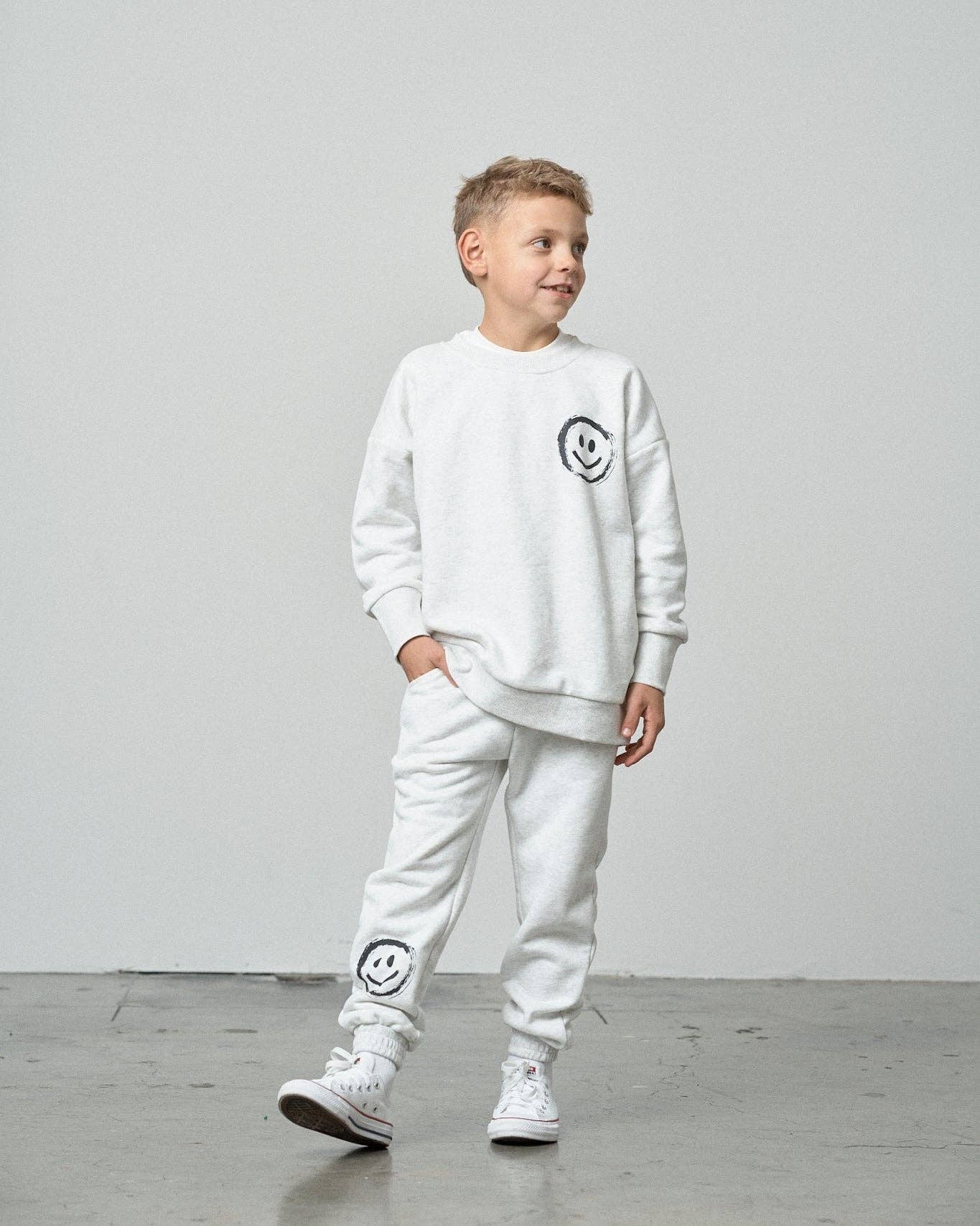 Happy Day Elevated Sweatpant - Light Heather Grey: 6-12M