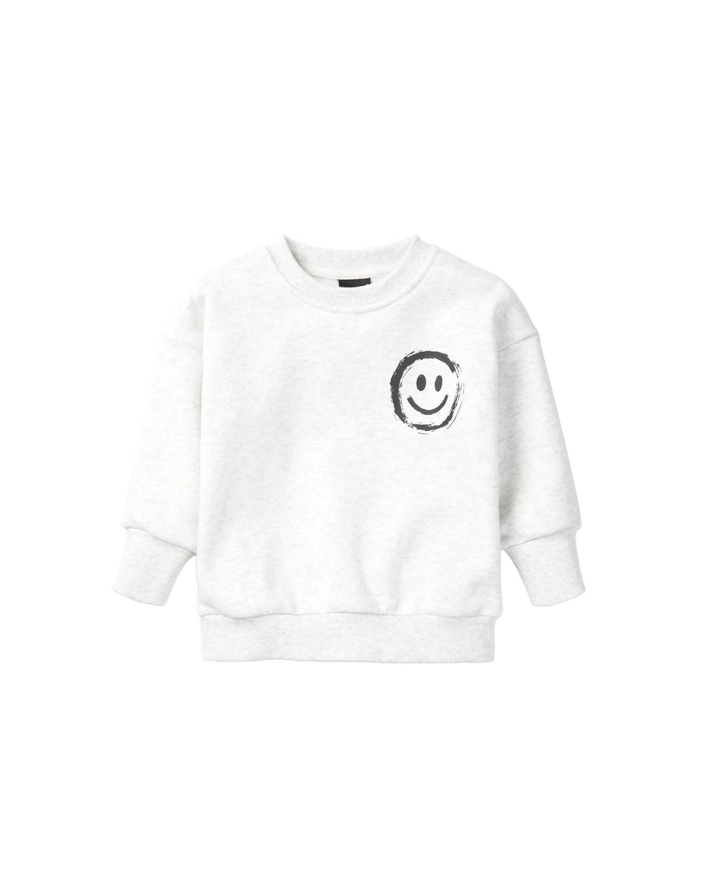 Happy Day Elevated Crewneck - Light Heather Grey: 12-18M