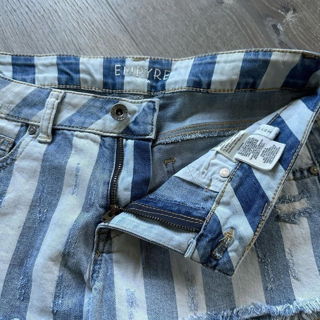 Zumiez Empyre Jenna Indigo Stripe Jean Shorts Size 3