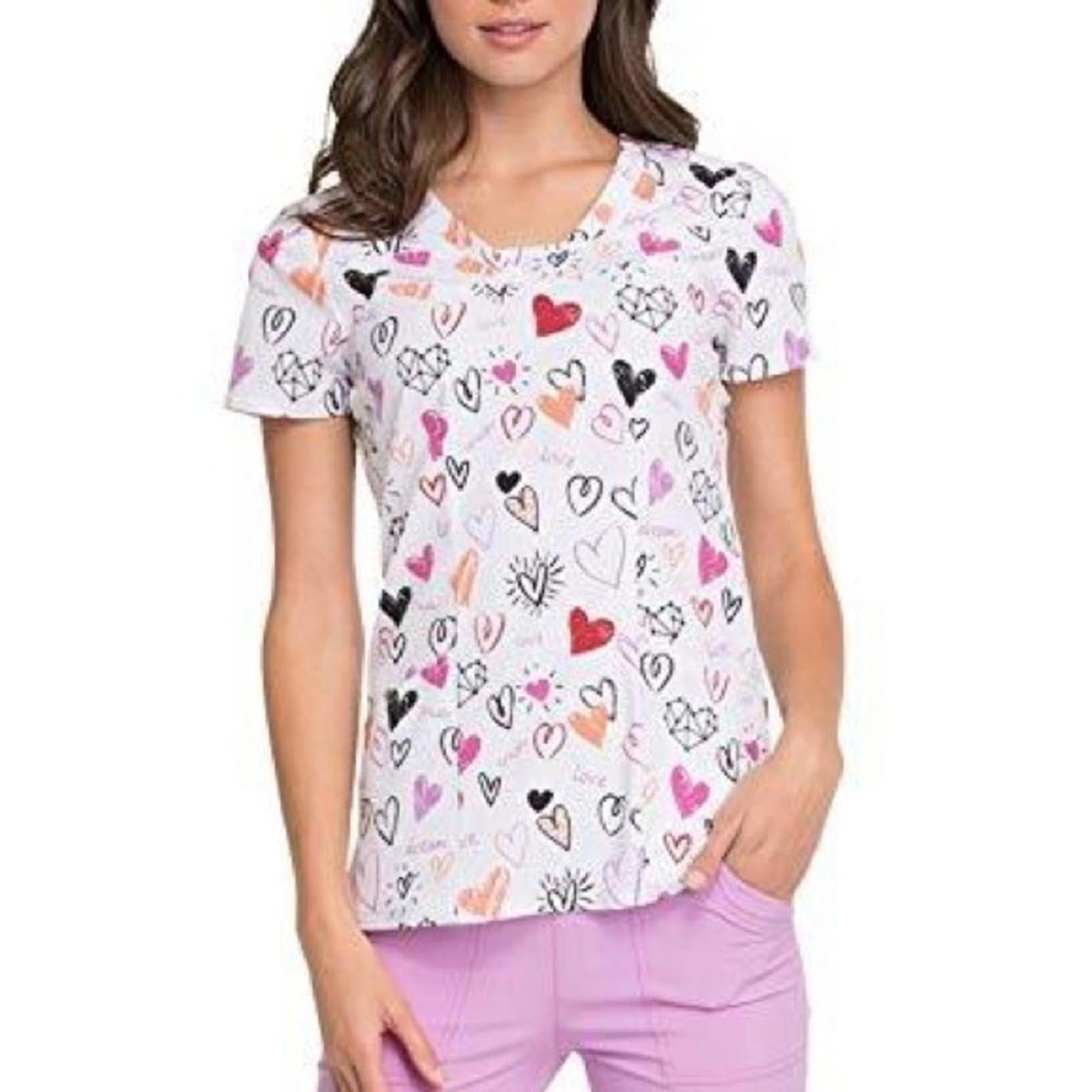 HeartSoul Blooming Butterfly Scrubs Nurse Top Size XXS