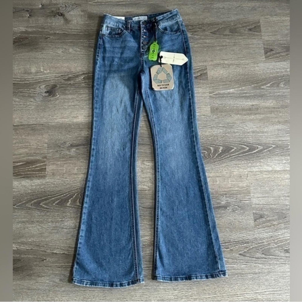 High Rise Flare Button Fly Jeans Size 1 / 24 NWT