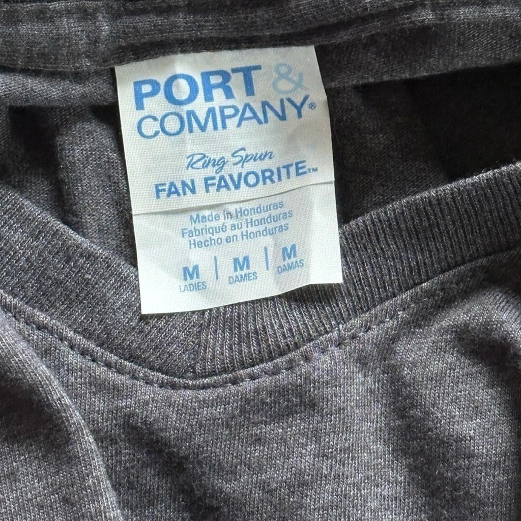 Port & Company Heather Grey V Neck Brew Crew Tee Shirt Size Medium NWOT