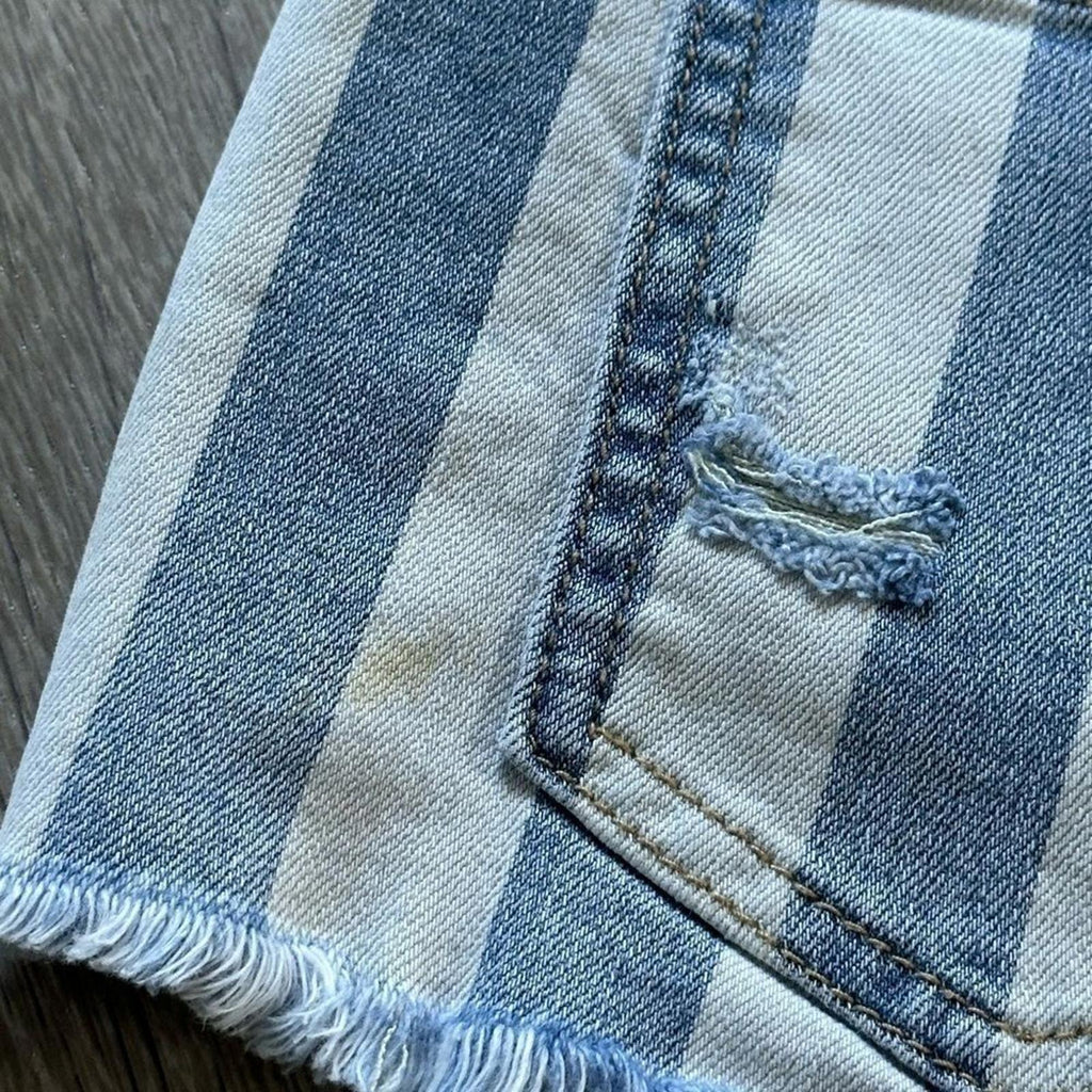 Zumiez Empyre Jenna Indigo Stripe Jean Shorts Size 3