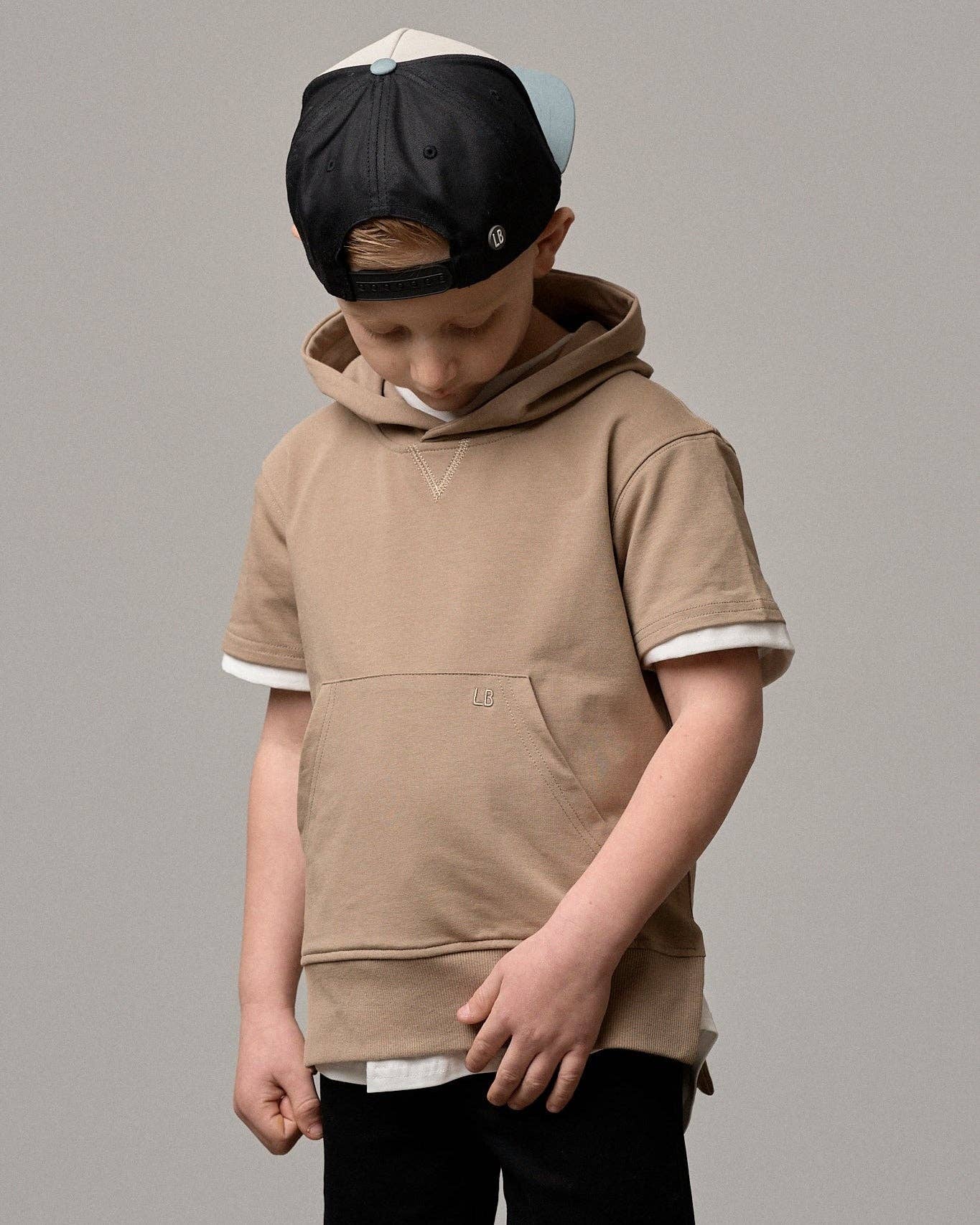 Short Sleeve Hoodie - Driftwood: 18-24M