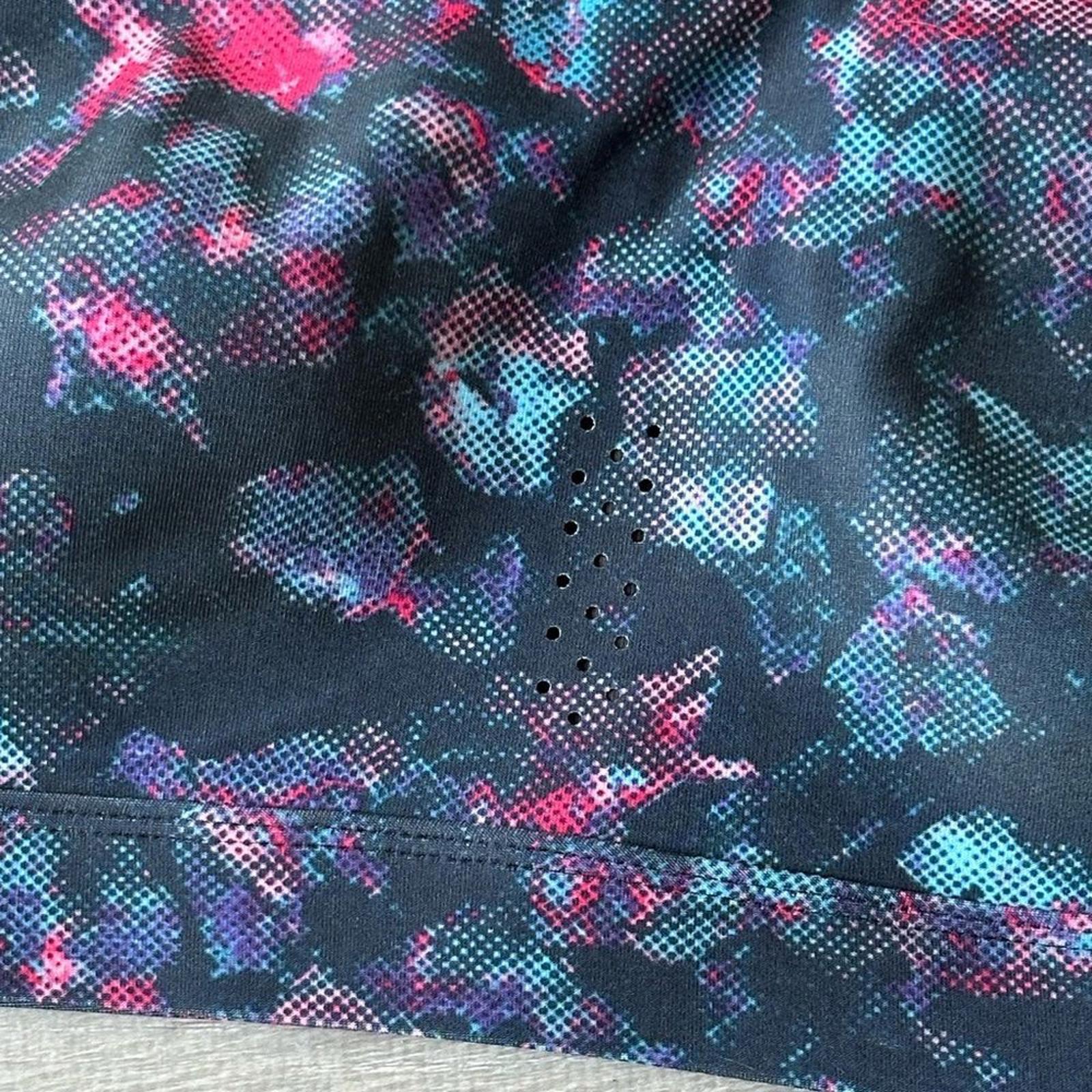 Avia Black and Multicolor Racerback Sports Bra Size Medium