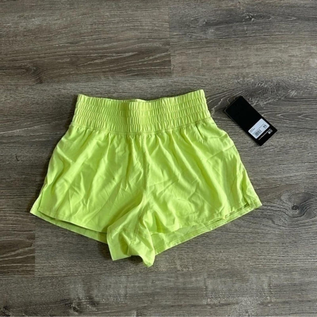 90 Degree Neon Yellow Athletic Shorts Size XS NWT