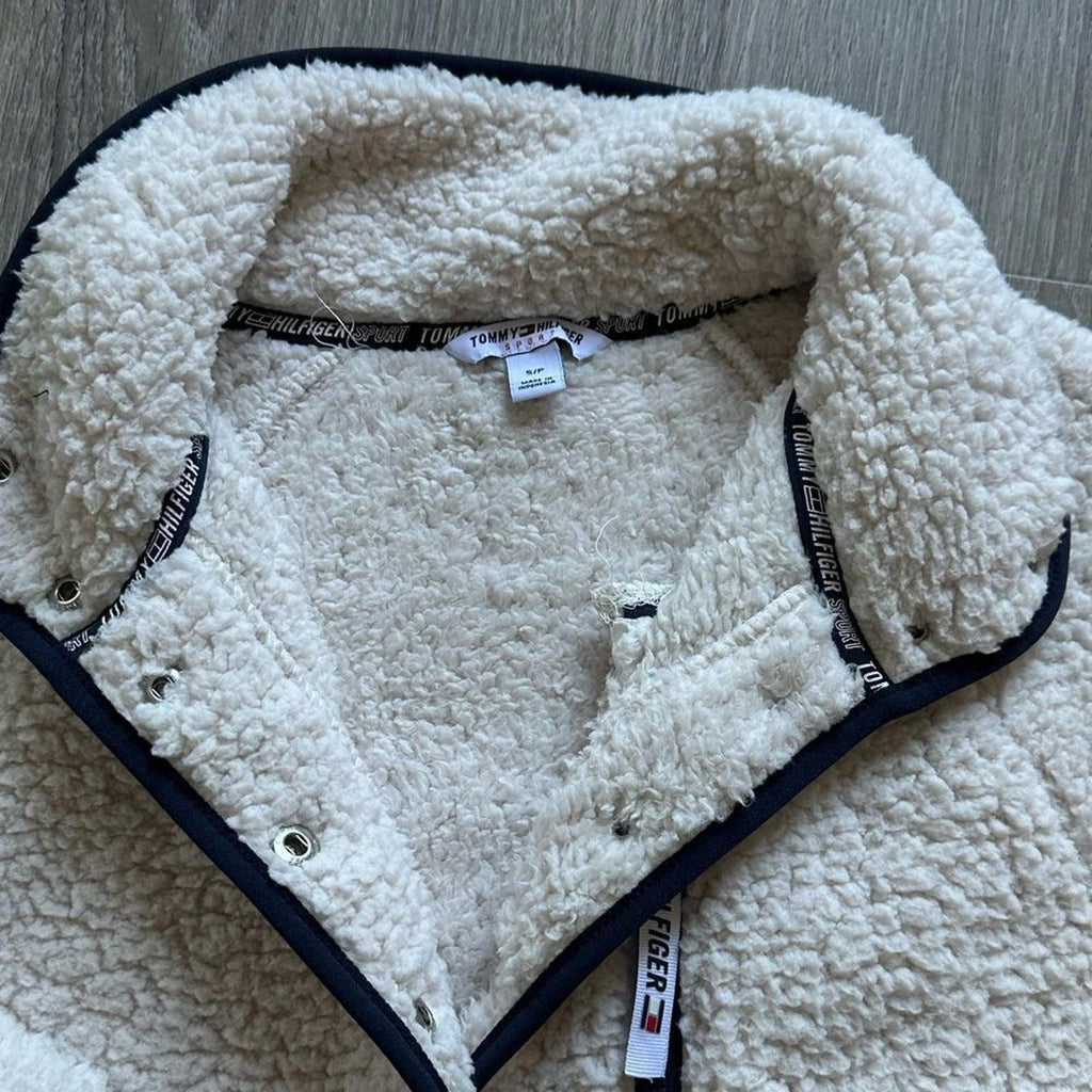 Tommy Hilfiger Women’s Sherpa Half Zip Kangaroo Pocket Size Small