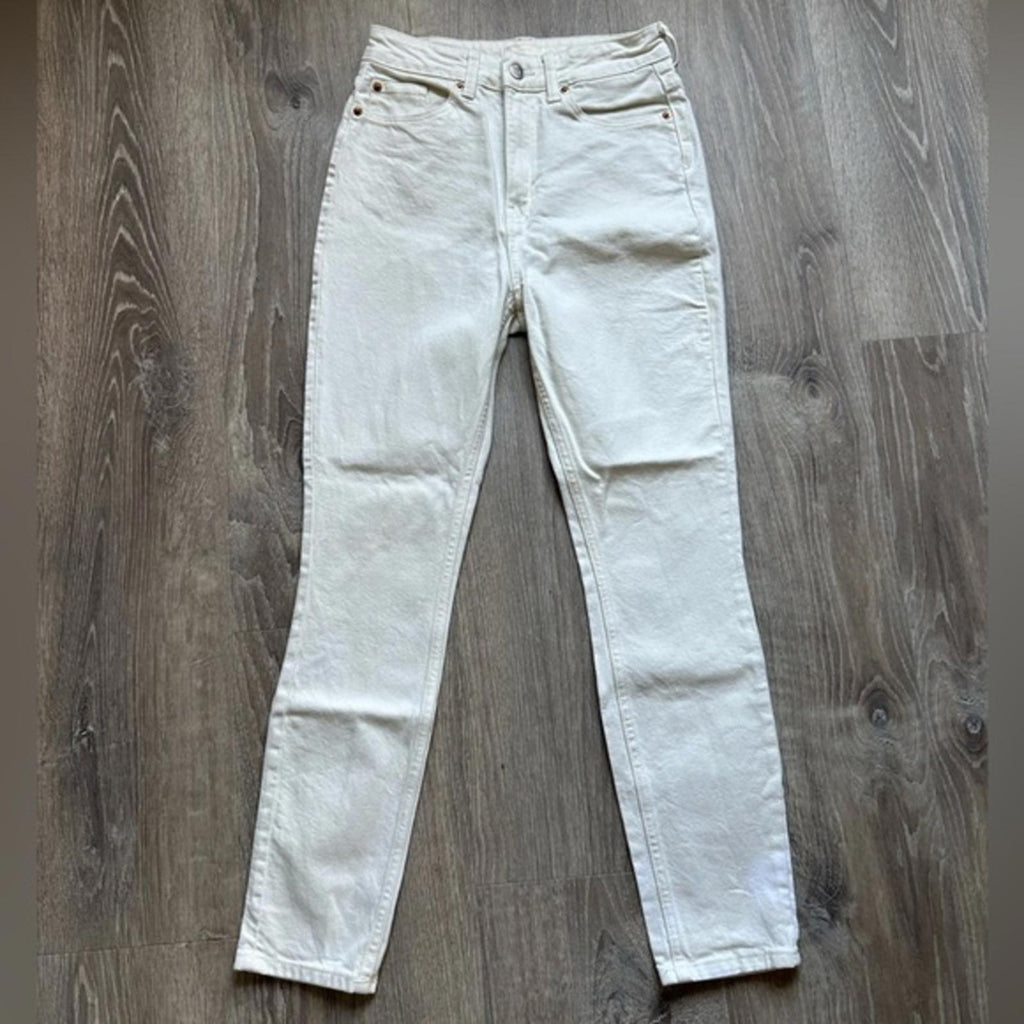 H&M White High Waisted Rise Skinny Jeans Size 2