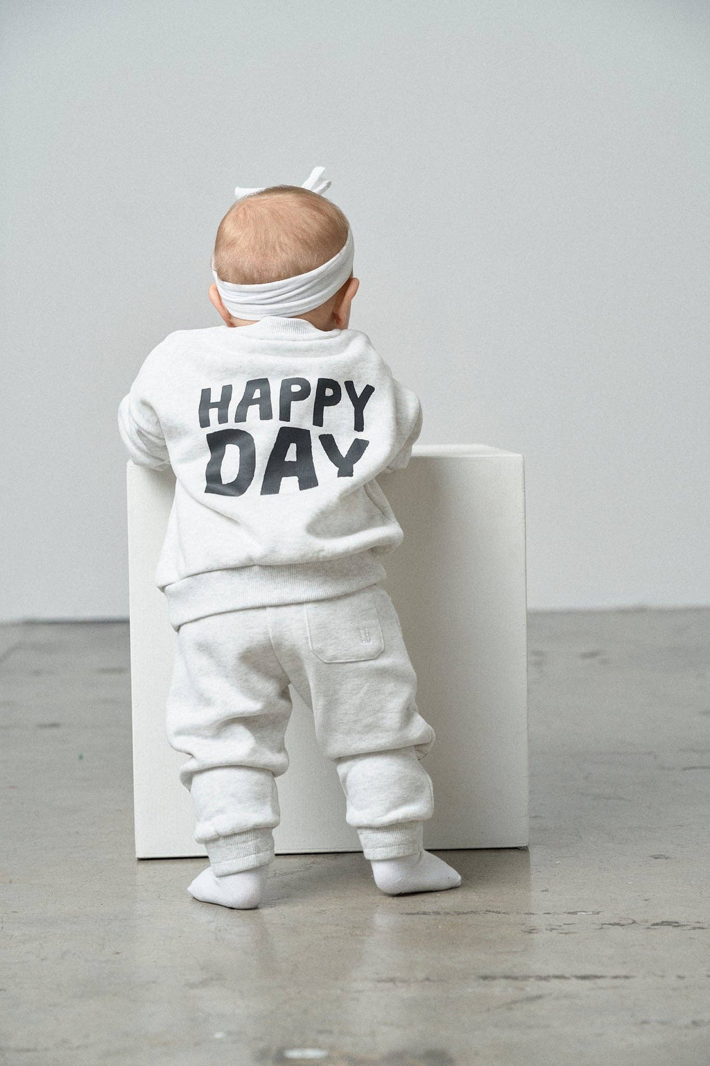 Happy Day Elevated Sweatpant - Light Heather Grey: 6-12M