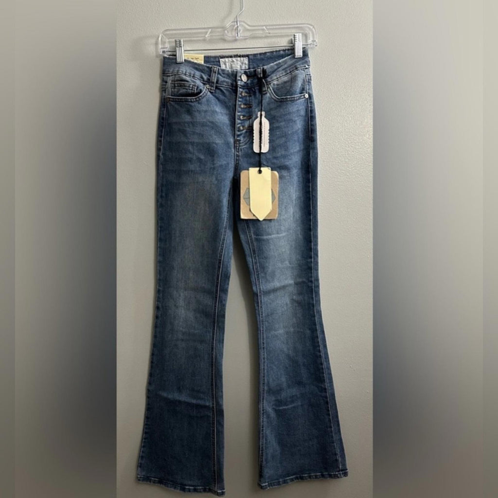 High Rise Flare Button Fly Jeans Size 1 / 24 NWT