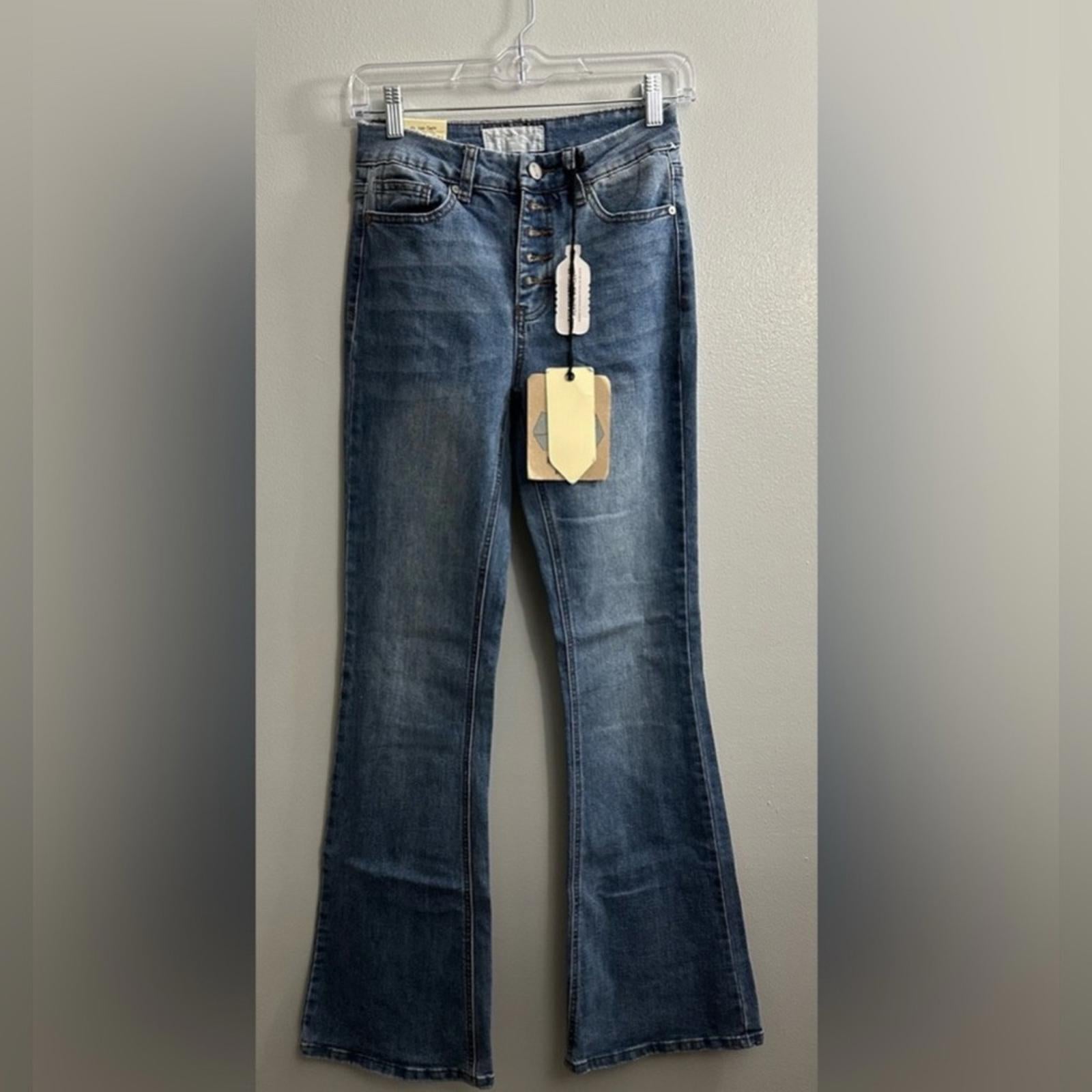 High Rise Flare Button Fly Jeans Size 1 / 24 NWT