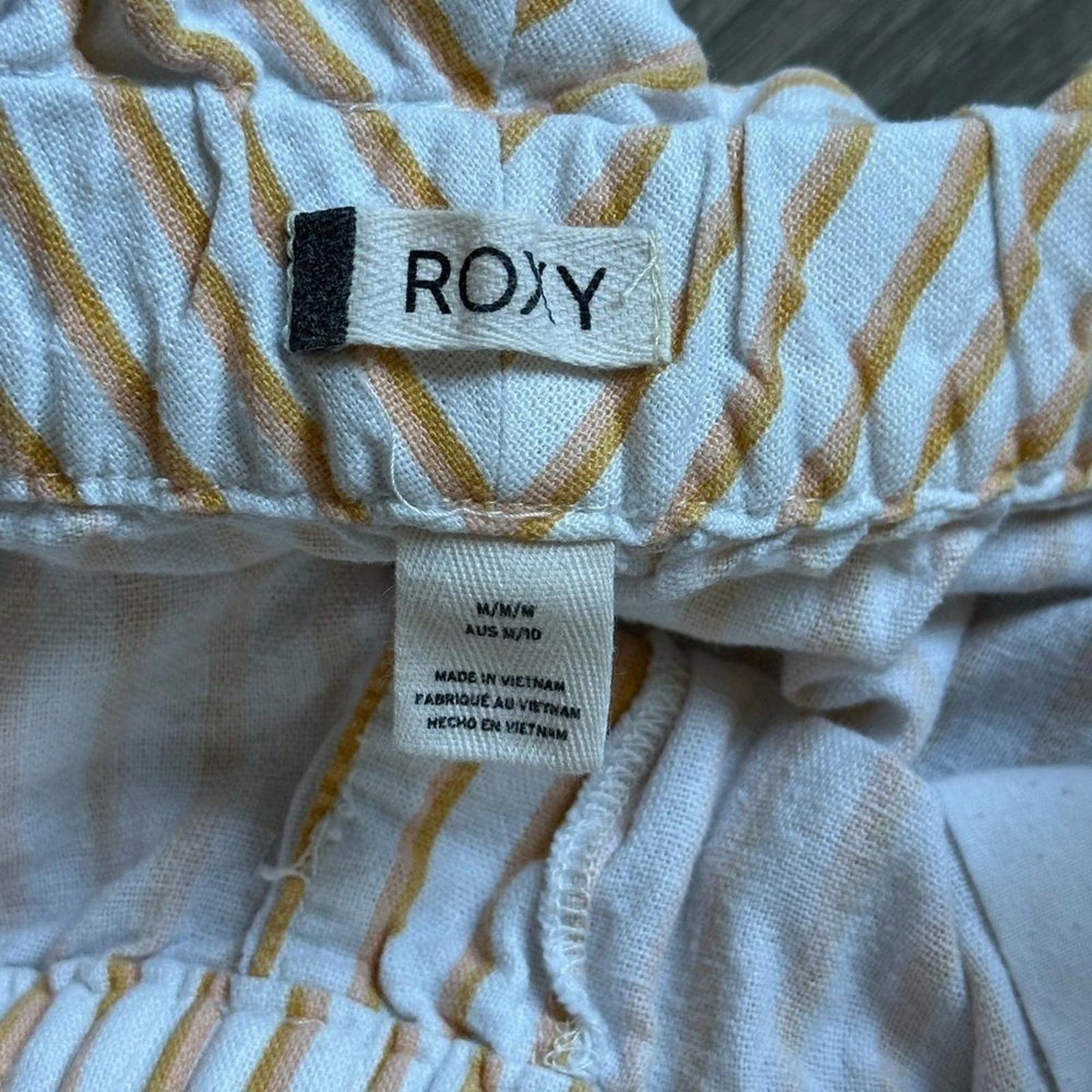 Roxy Orange Stripe High Waist Shorts with Belt Size Medium