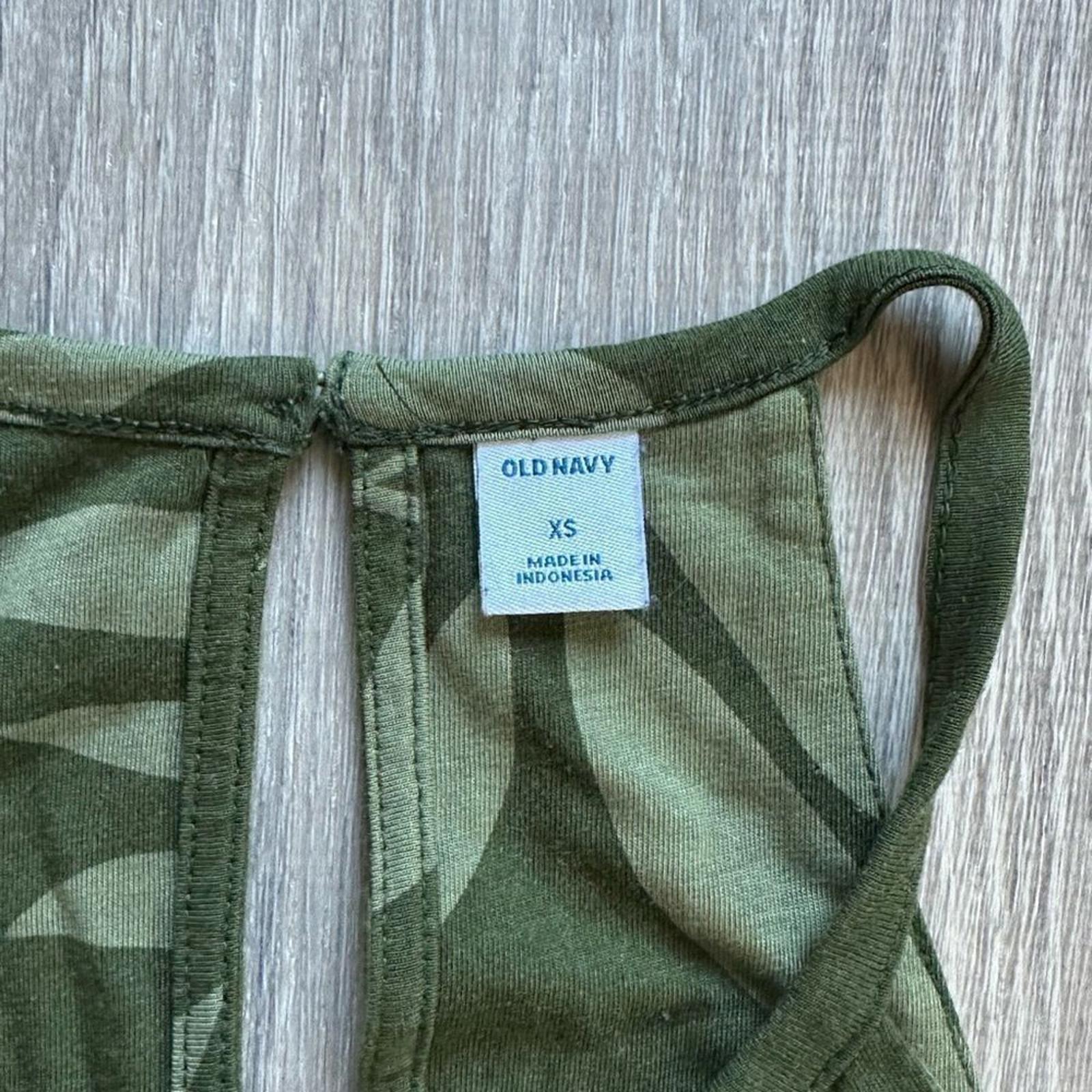 Old Navy Halter Olive Green Palm Tree Long Maxi Dress Size XS