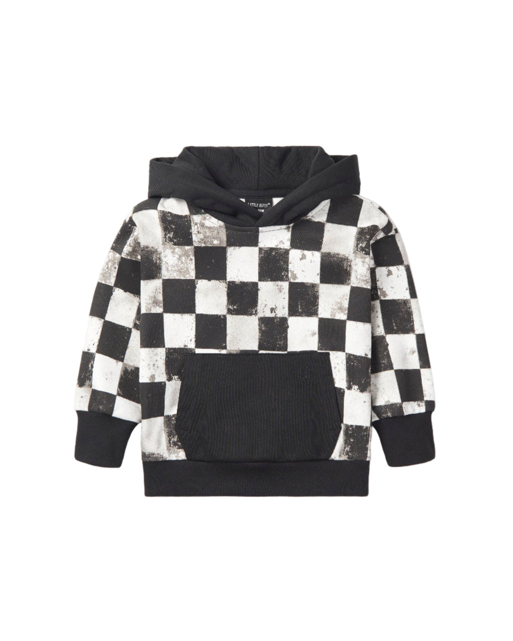 Checkered Hoodie - Black: 12-18M