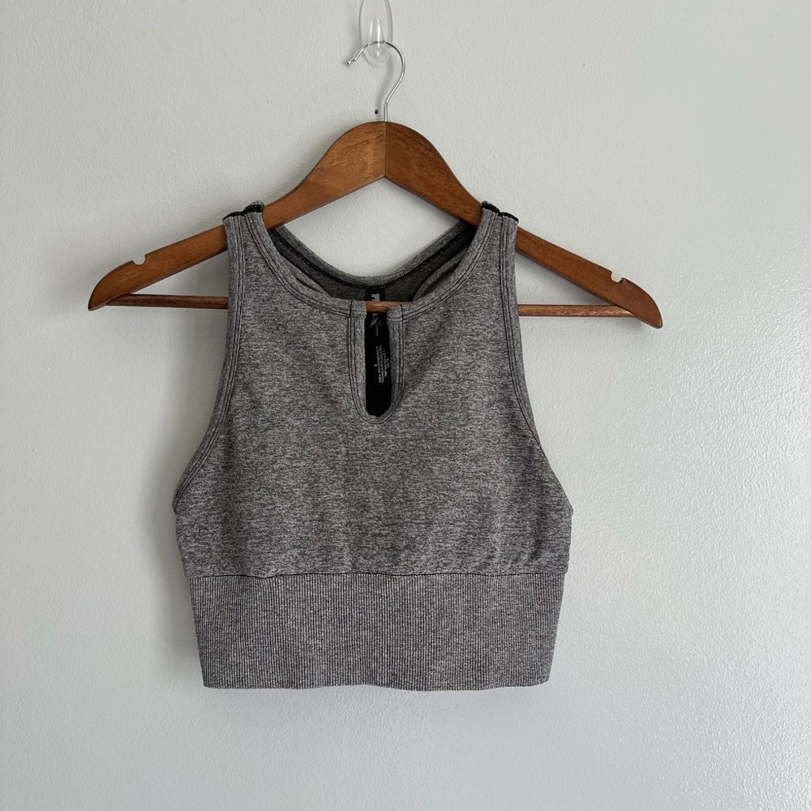 PINK Active Victoria's Secret Gray Seamless Cropped Sport Bra Medium