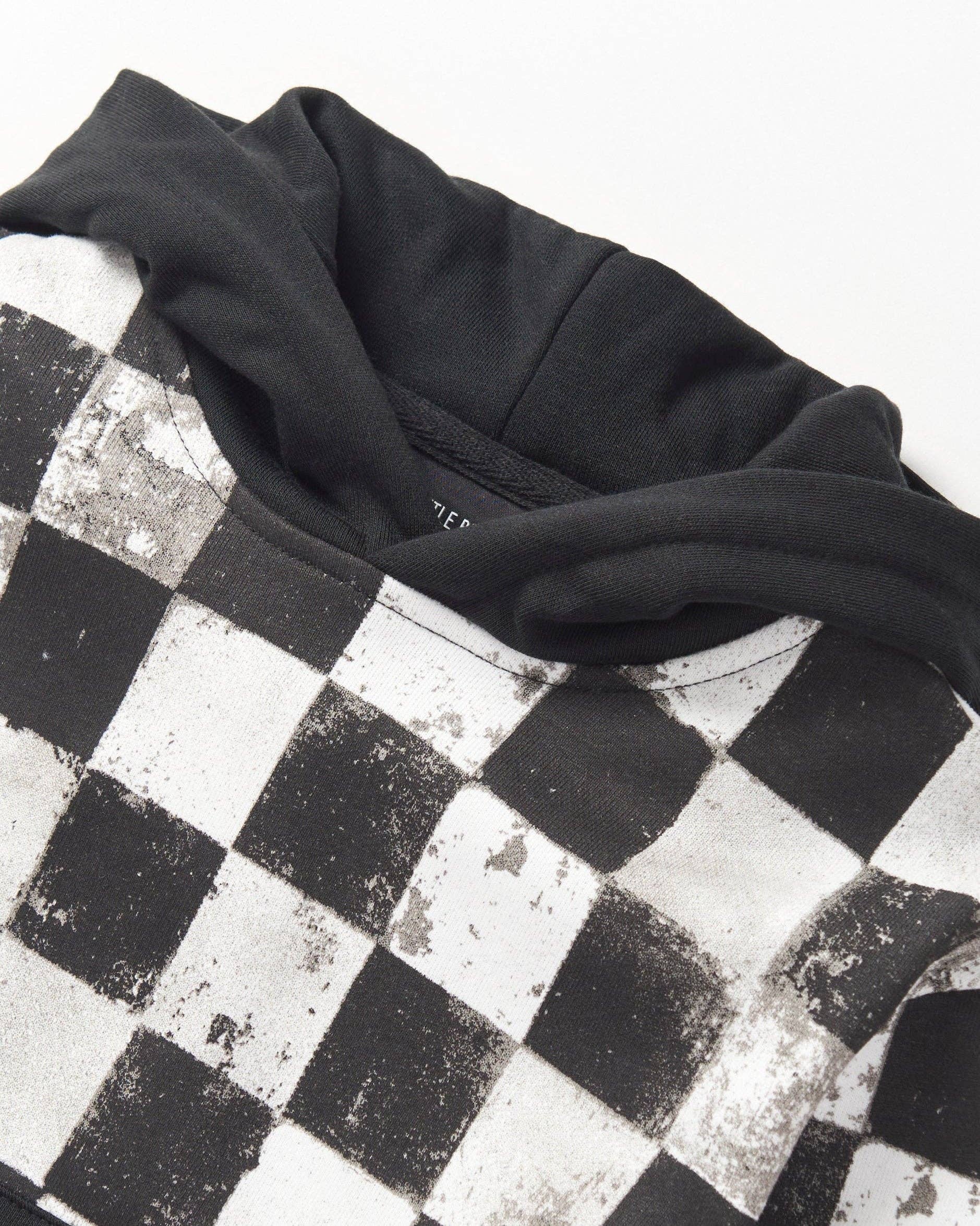 Checkered Hoodie - Black: 12-18M