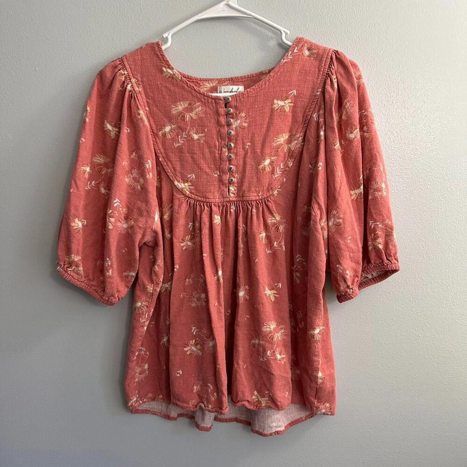 Wonderly Women's Pink and Orange Blouse Large