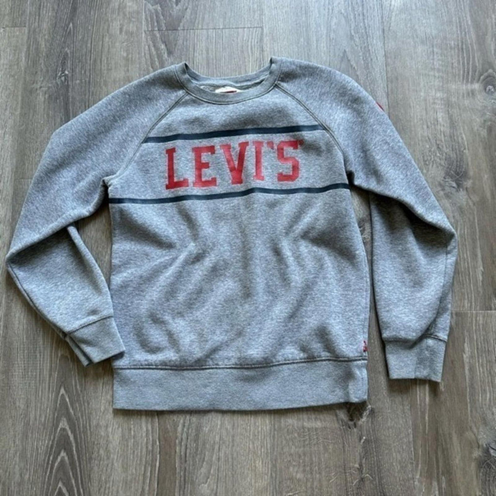 Levi’s Retro Gray Crew Neck Sweater Boys Size Large 12-13