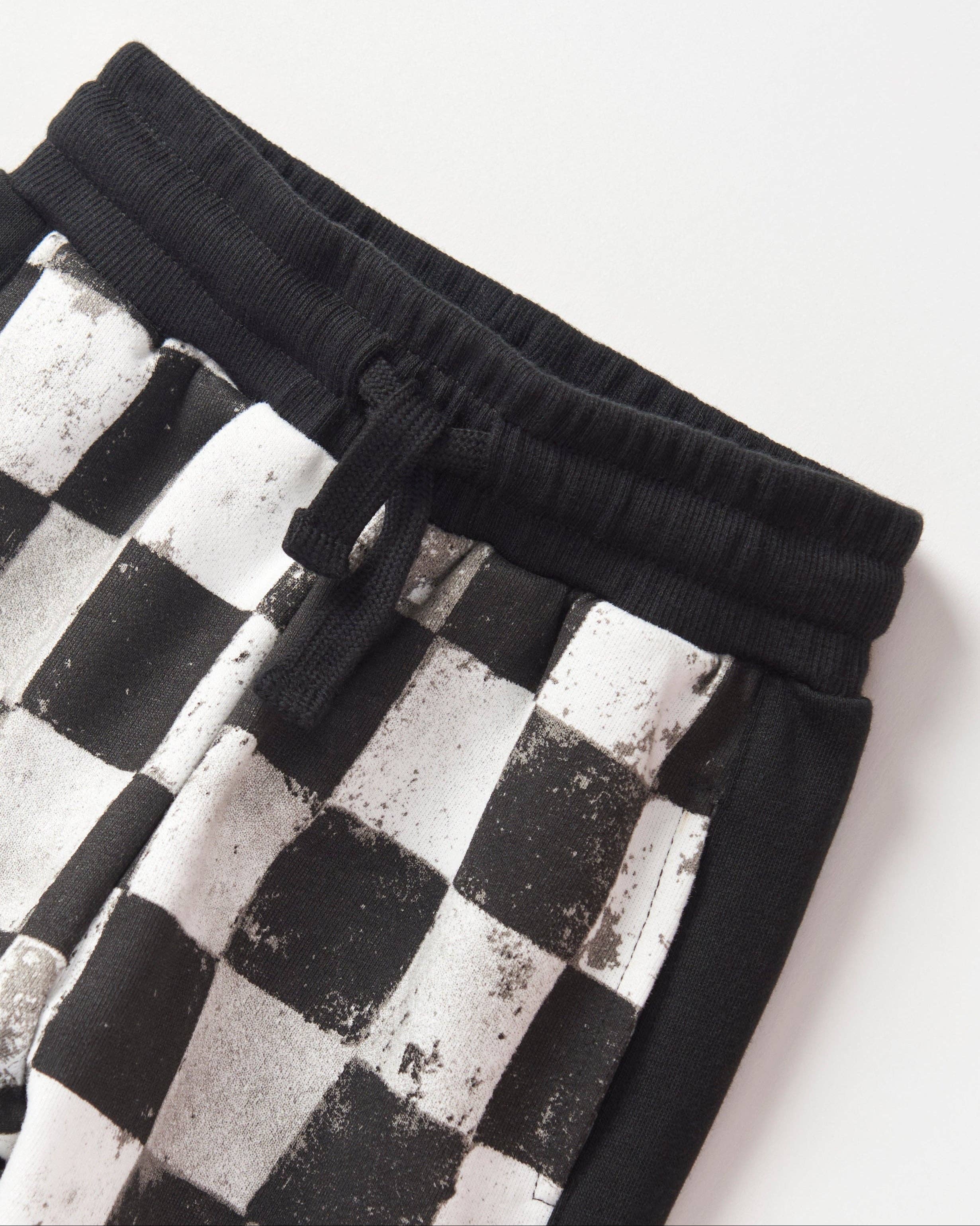 Checkered Sweatpant - Black: 12-18M