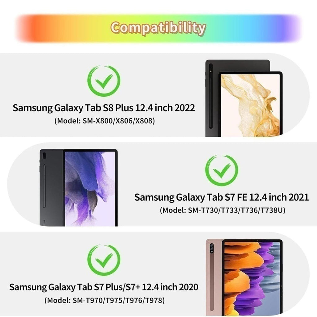 Butterfly Tablet Case for Galaxy Tab S8 Plus/S7 FE/S7 Plus 12.4 inch