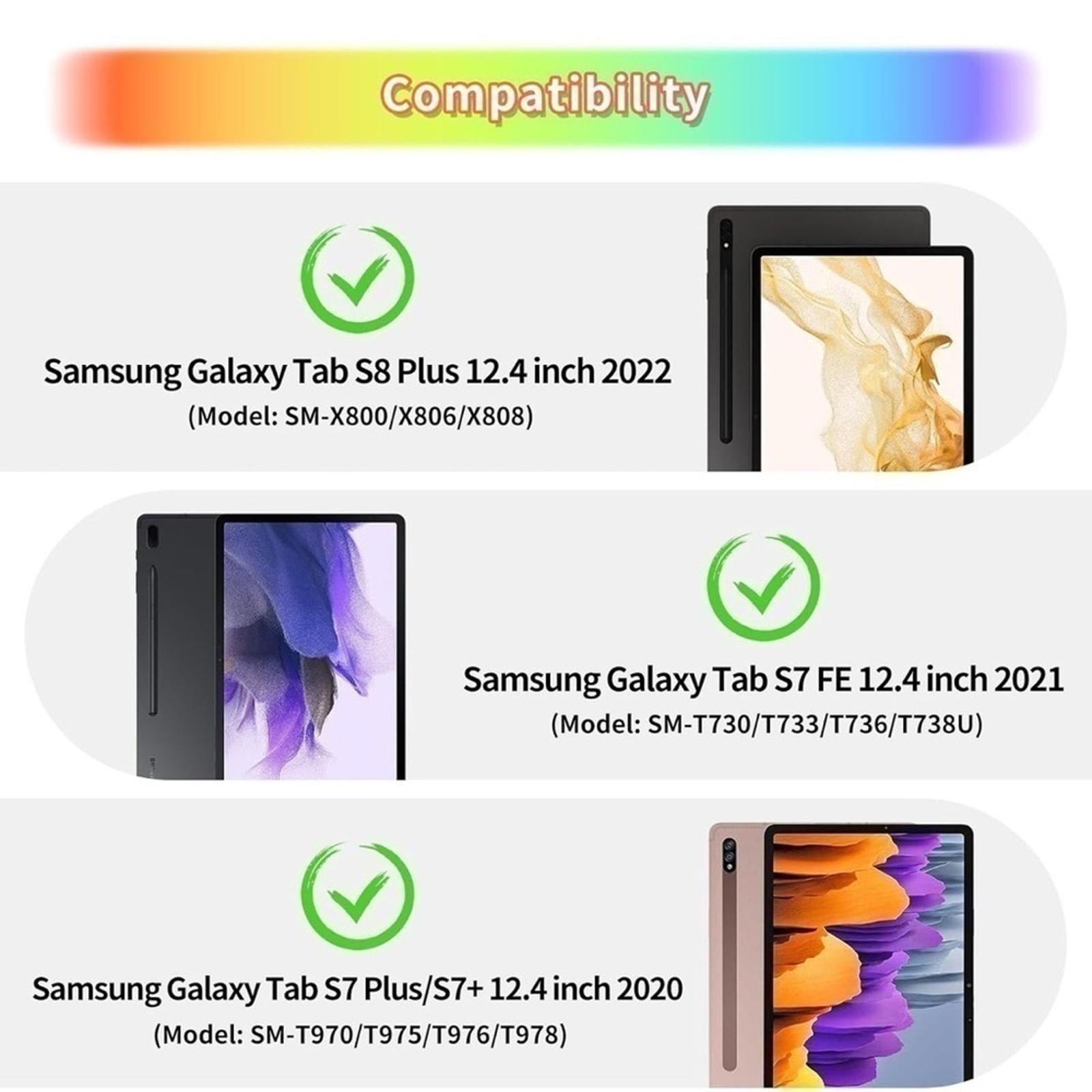 Butterfly Tablet Case for Galaxy Tab S8 Plus/S7 FE/S7 Plus 12.4 inch