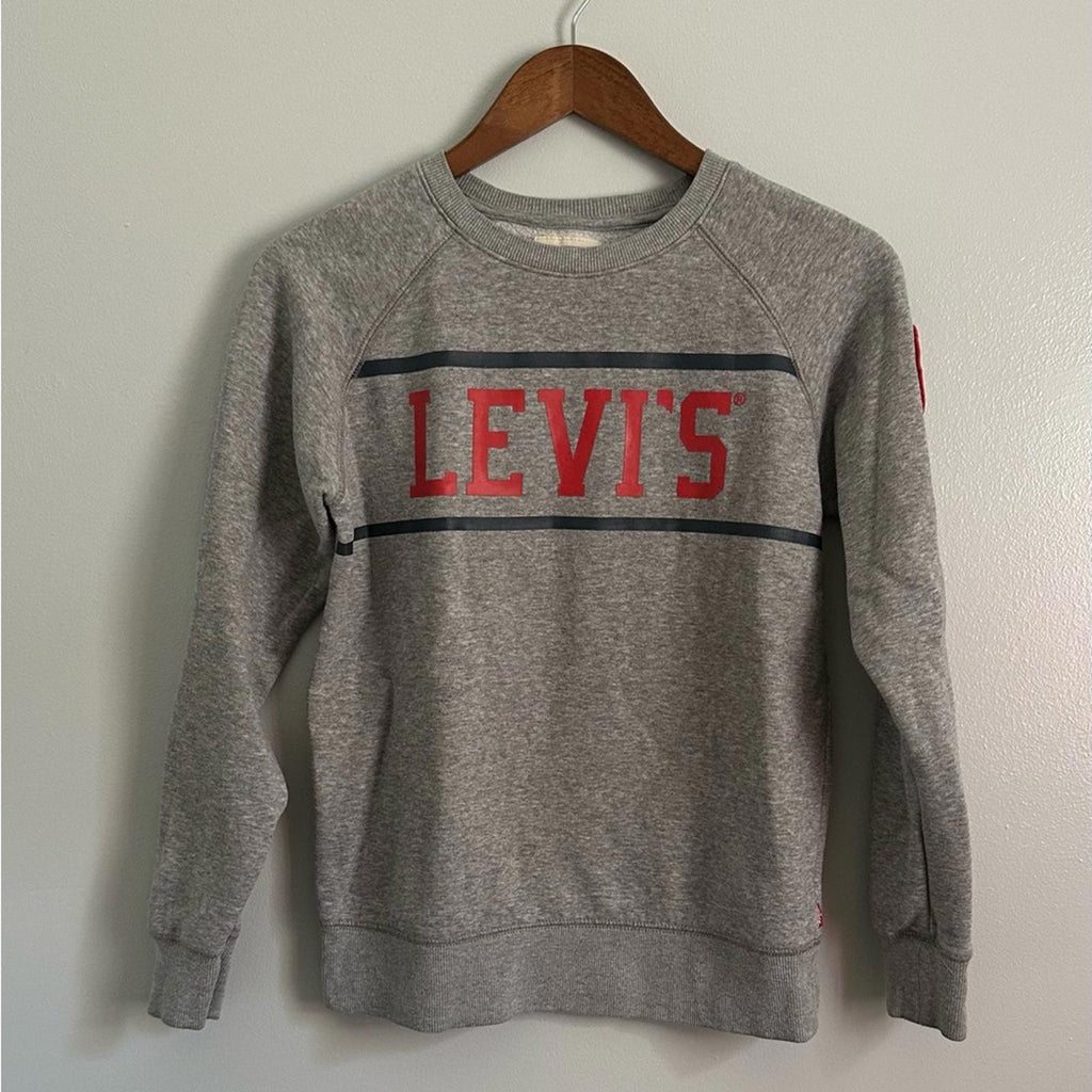 Levi’s Retro Gray Crew Neck Sweater Boys Size Large 12-13
