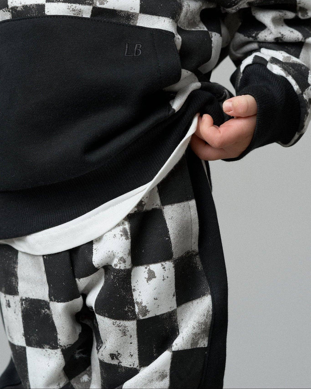 Checkered Sweatpant - Black: 12-18M