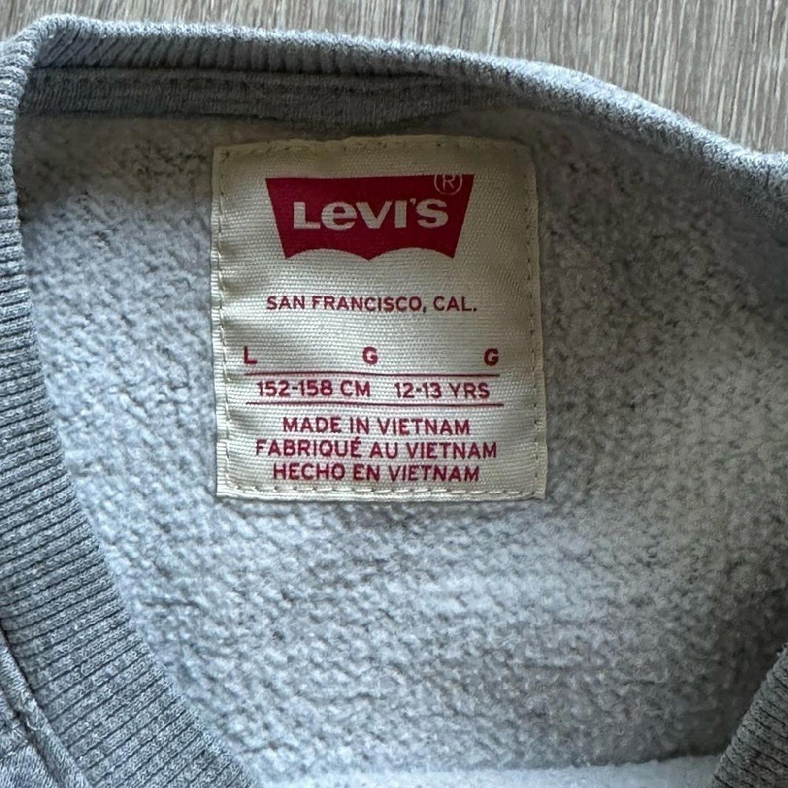 Levi’s Retro Gray Crew Neck Sweater Boys Size Large 12-13