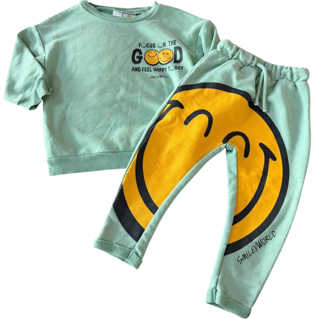 Smiley World Mint Green Jogger Set 18-24M