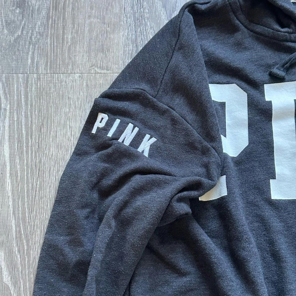 Victoria's Secret PINK Dark Gray Zip Up Hoodie Size Small