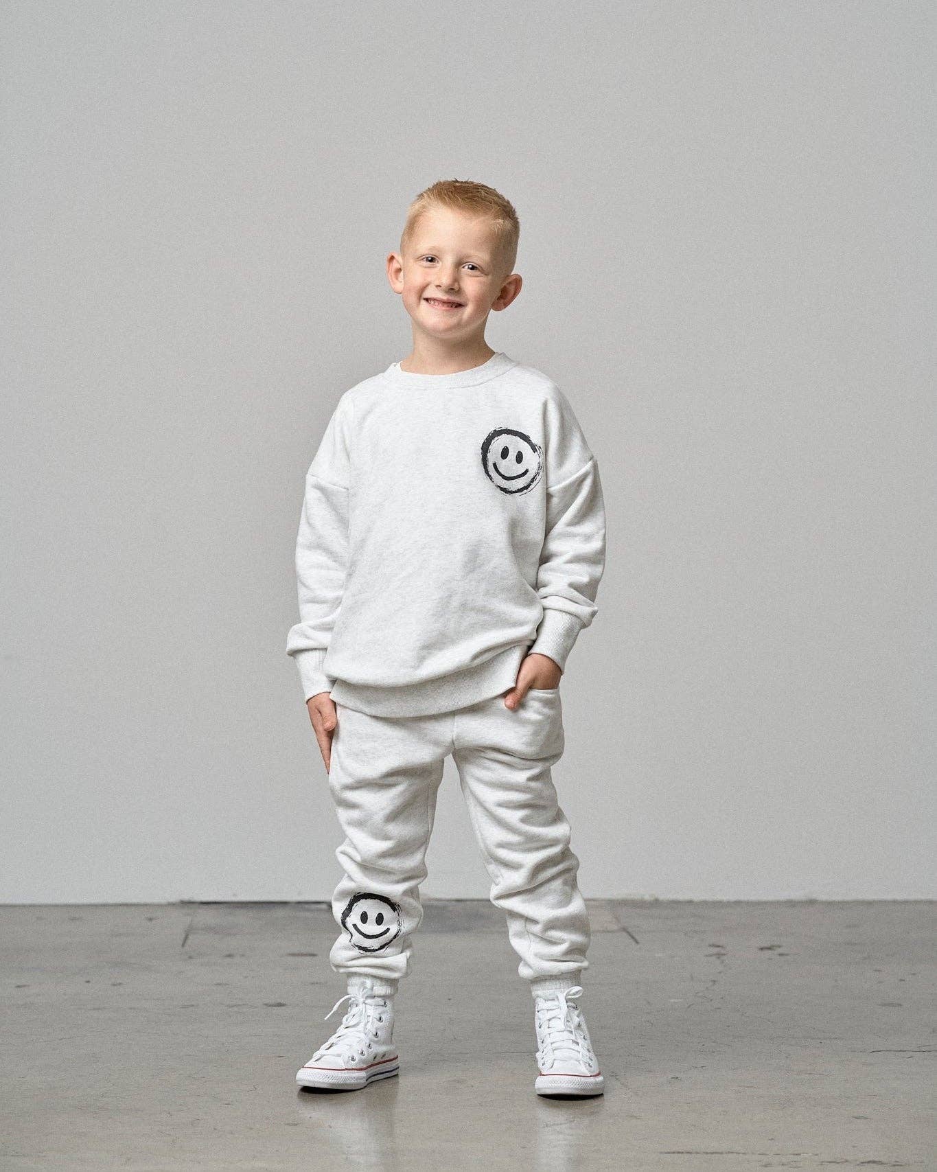 Happy Day Elevated Sweatpant - Light Heather Grey: 6-12M