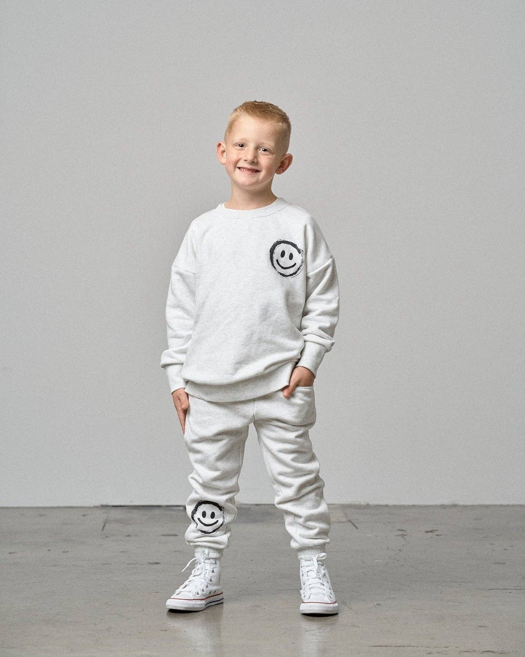 Happy Day Elevated Sweatpant - Light Heather Grey: 12-18M