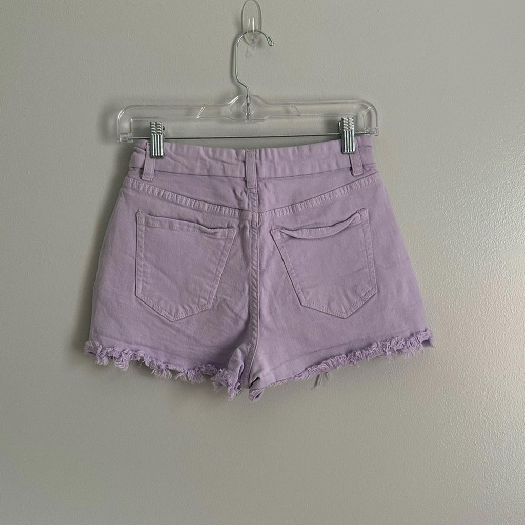 No Boundaries lilac Button Fly Jean Shorts Sz 1