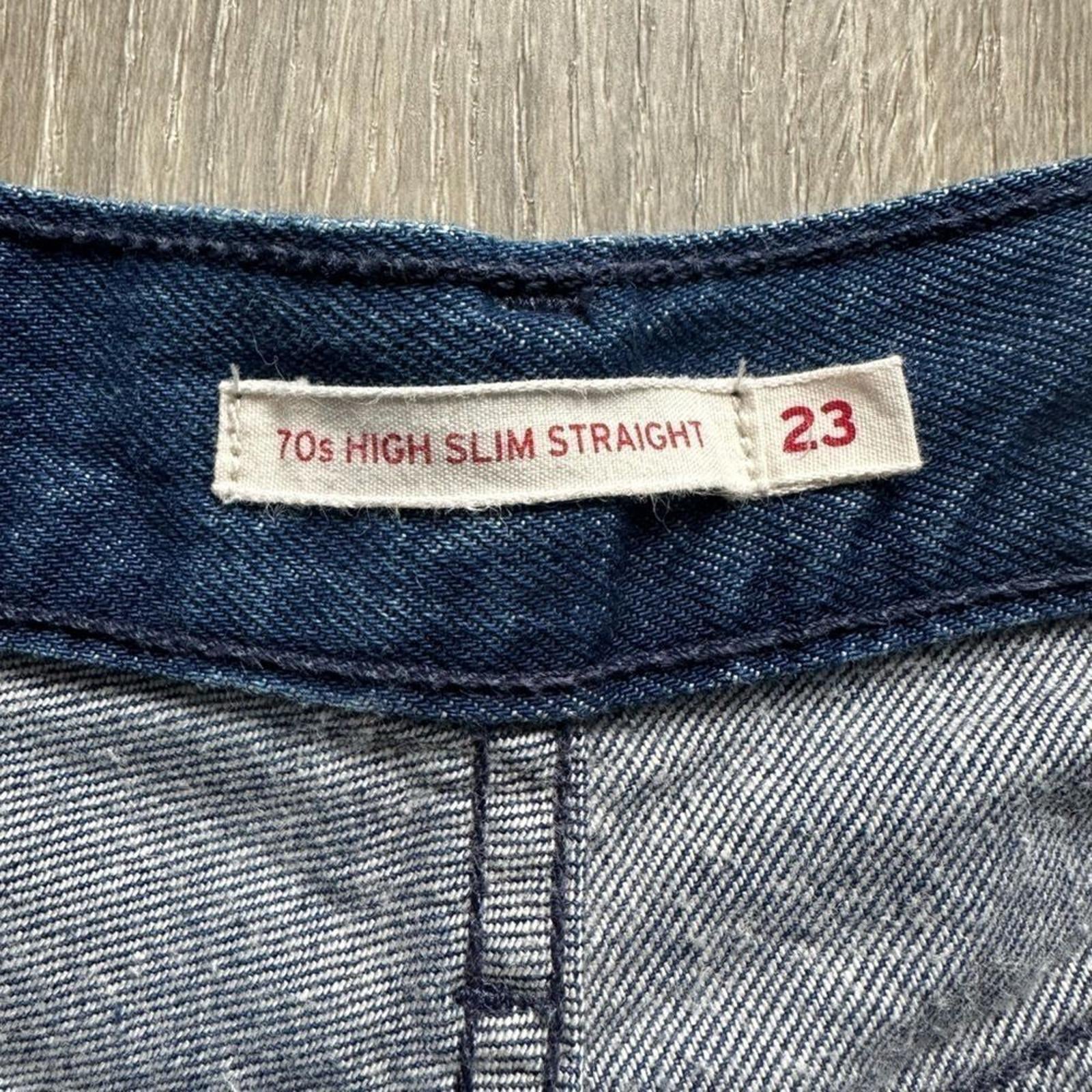 Levi’s Wellthread Vintage 70s High Slim Straight White Label BIG E Jeans Size 23