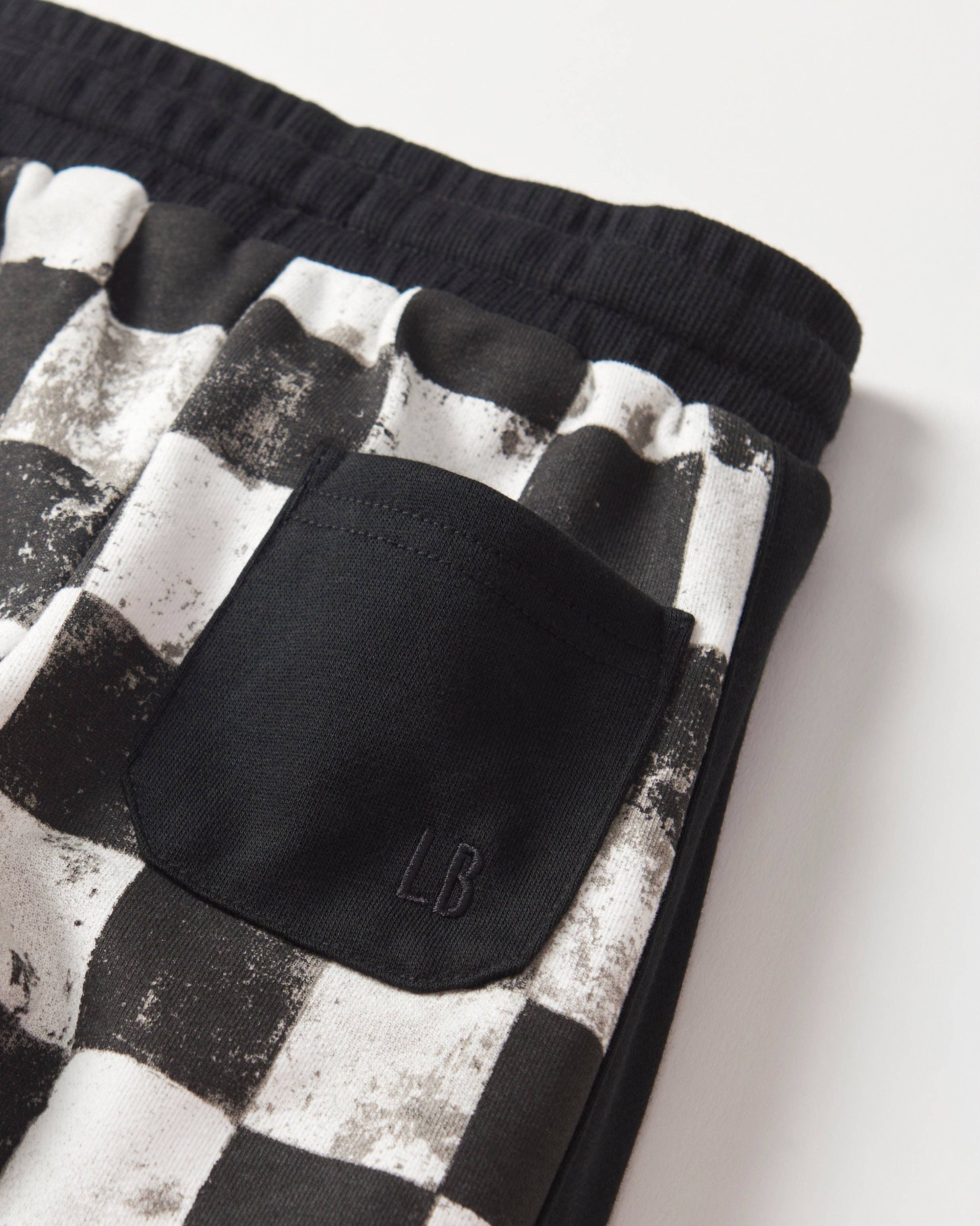 Checkered Sweatpant - Black: 12-18M